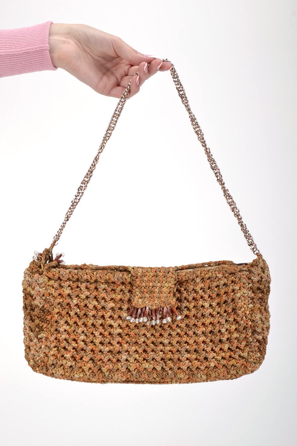 Handmade knitted purse photo 5