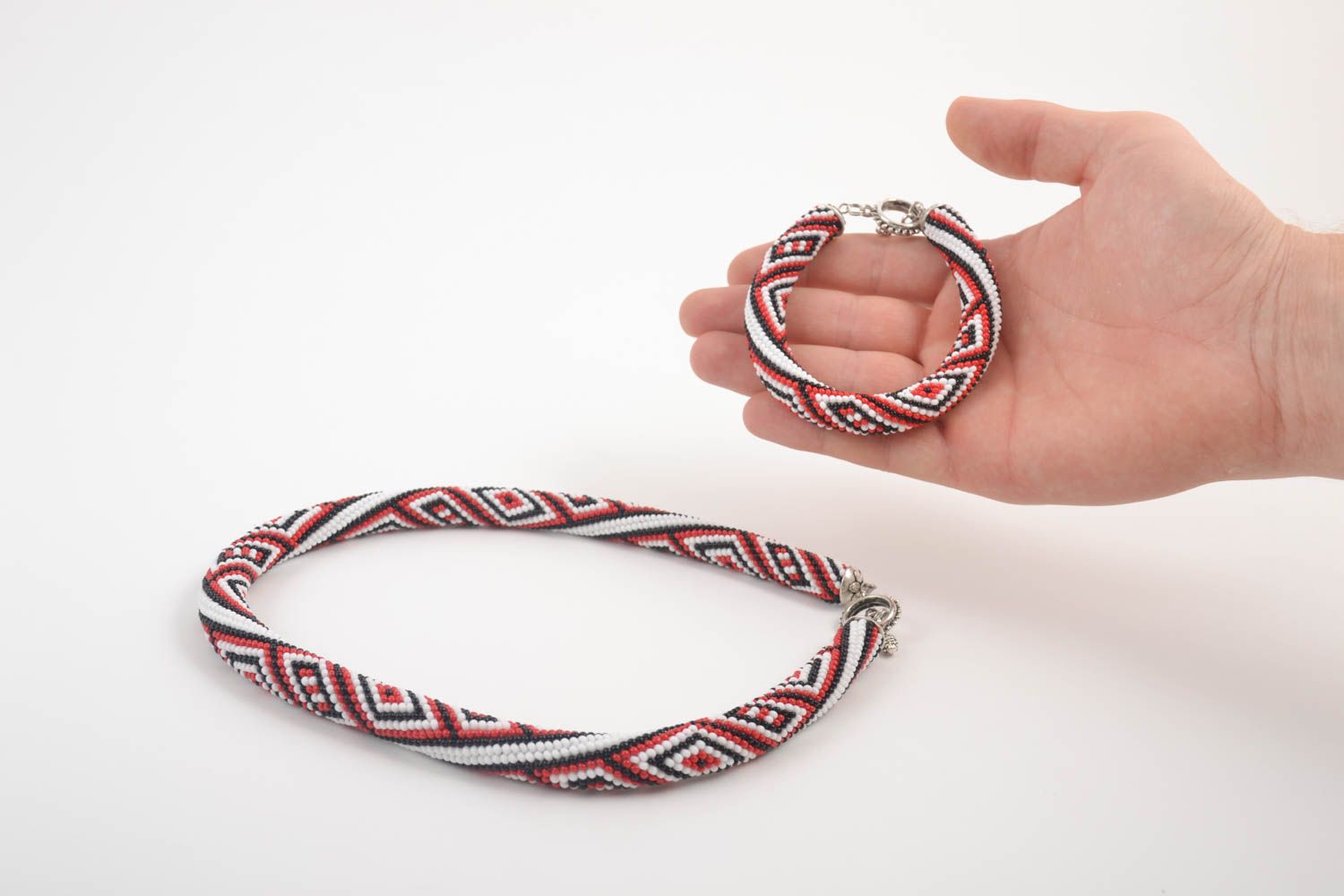 Elegant unusual necklace handmade stylish accessories beautiful bracelet photo 4