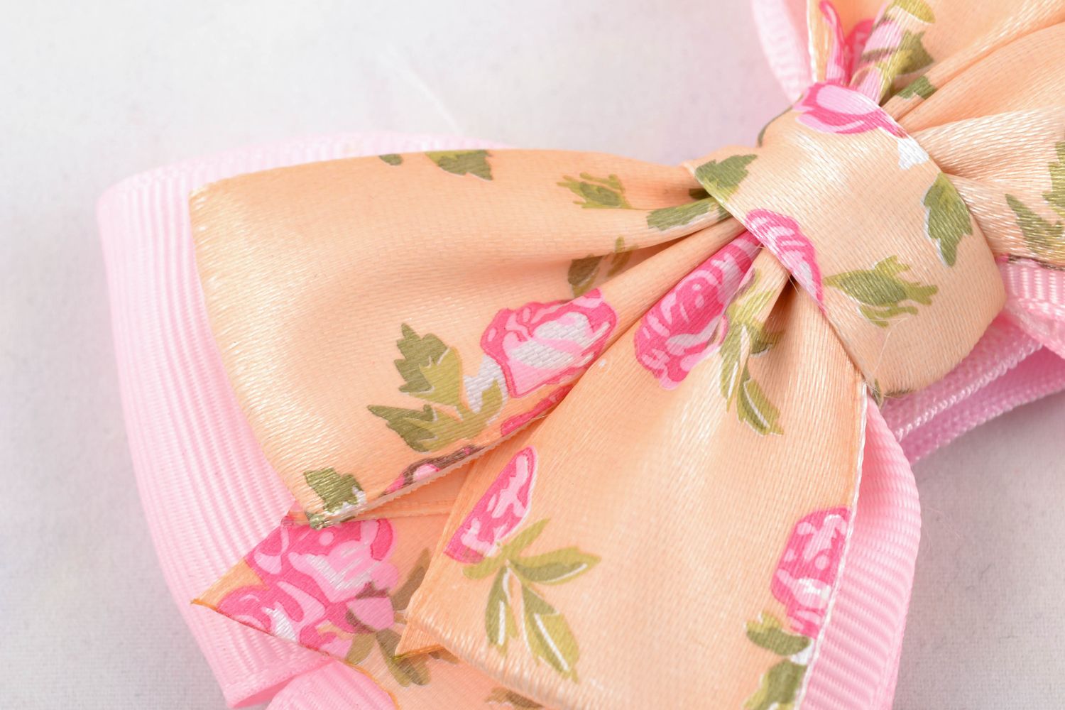 Designer headband with pink bow and rep ribbons photo 3