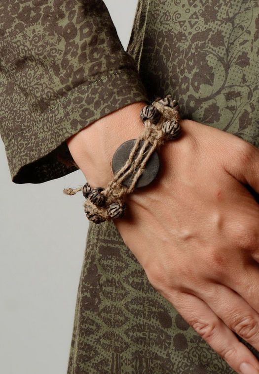 Bracelet en argile fait main style ethnique photo 5