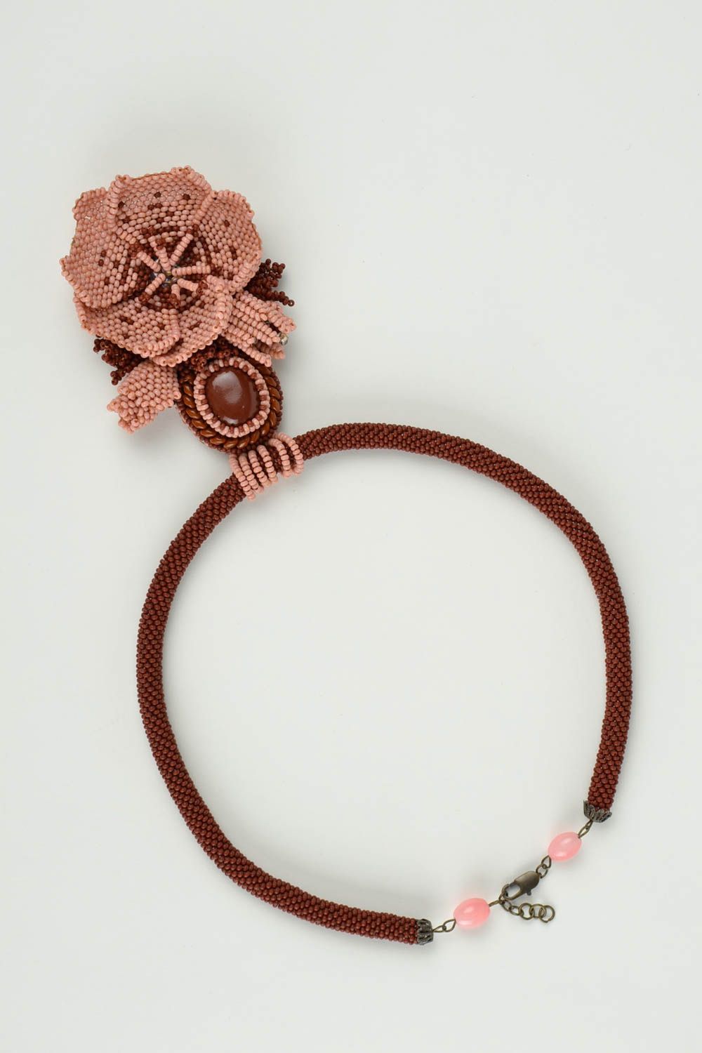 Handmade stylish pendant designer unusual accessories brown feminine present photo 2