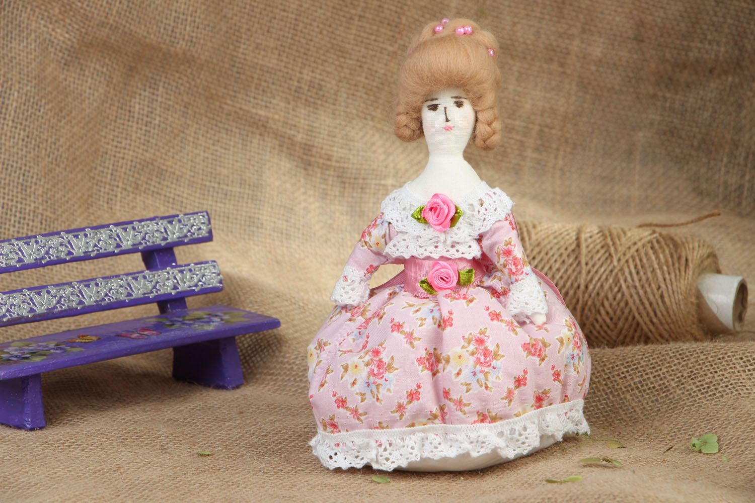 Интерьерная кукла Дама пушкинских времен фото 5