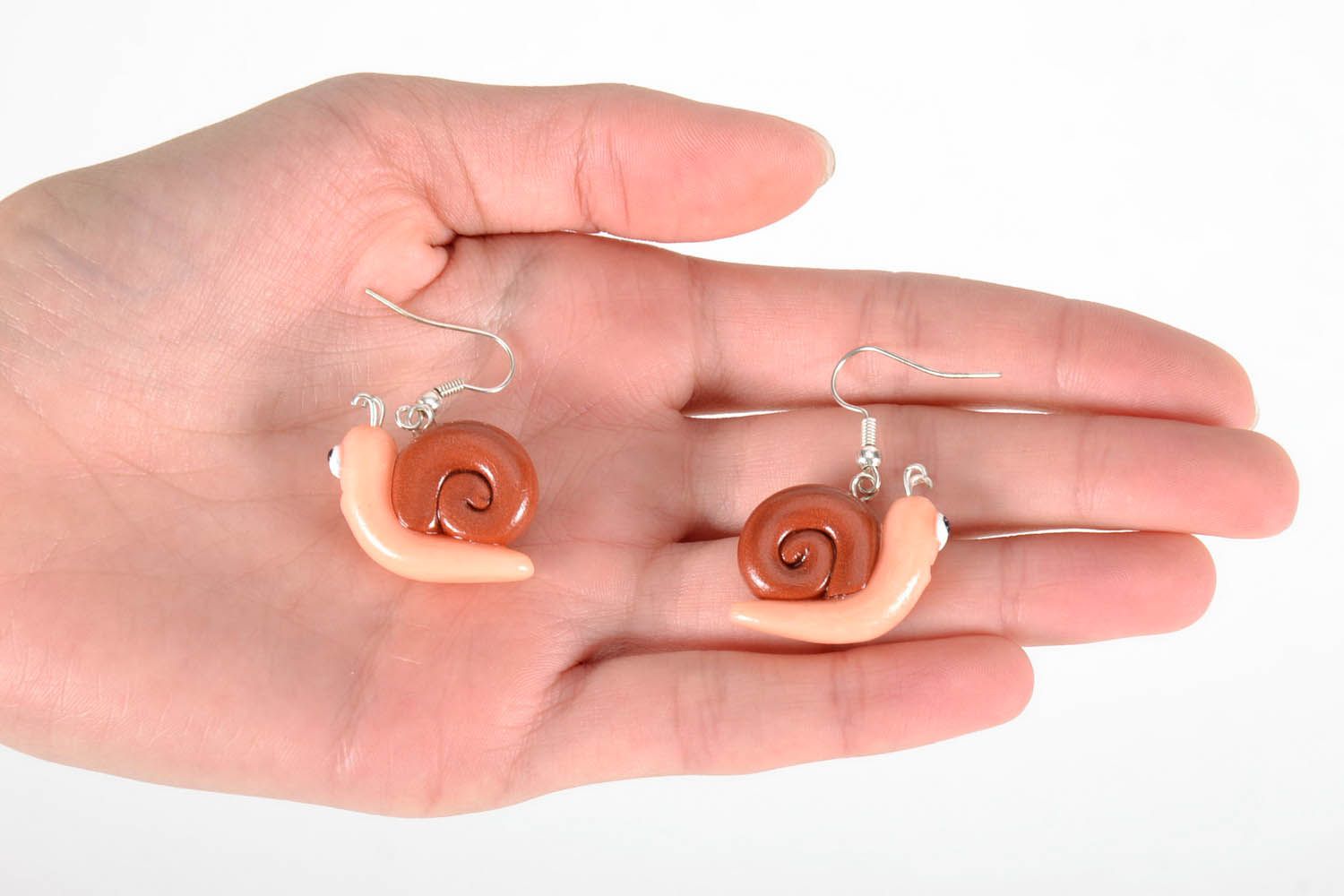 Boucles d'oreilles en pâte polymère Escargots photo 4