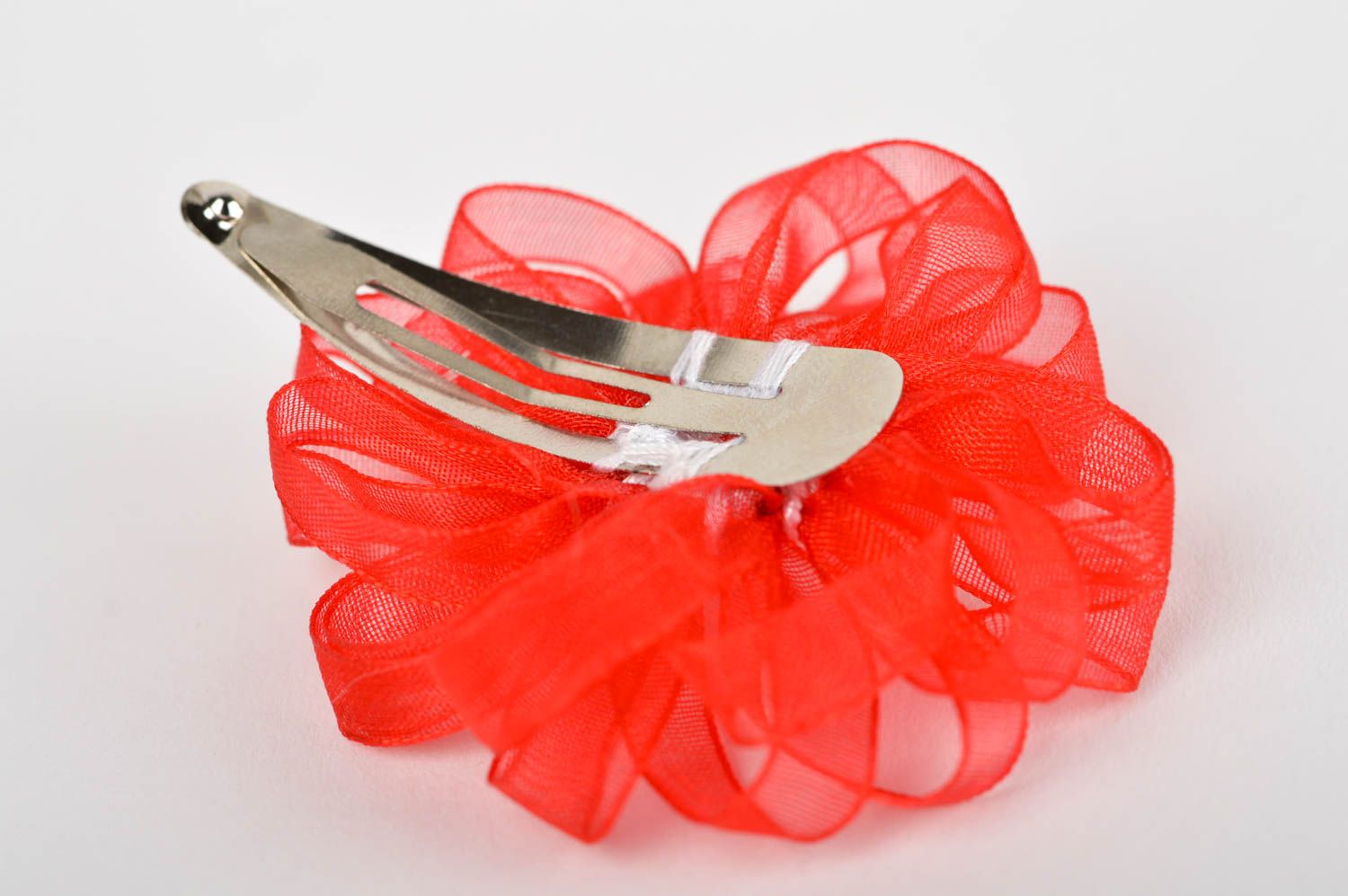 Handmade Kinder Haarspange Mädchen Haarschmuck Mode Accessoire mit Blume rot foto 5