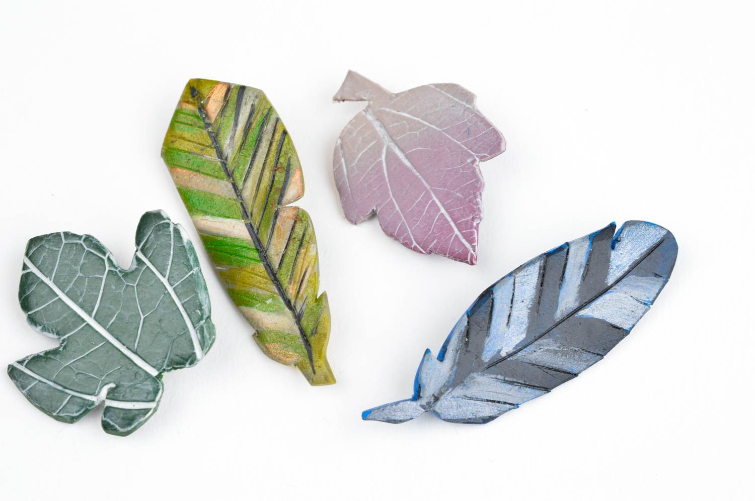 Broches hechos a mano con forma de hojas accesorios de moda regalo original foto 3