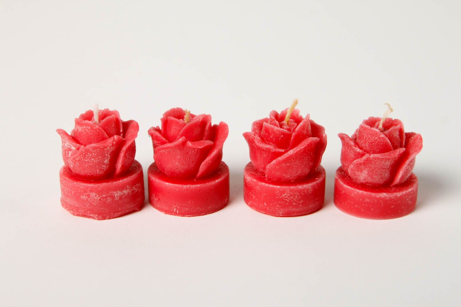Velas hechas a mano adornos para la casa regalo para chica 4 rosas rojas foto 3