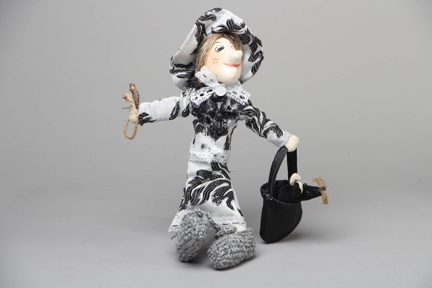 Soft fabric toy Lady with Mouse photo 1