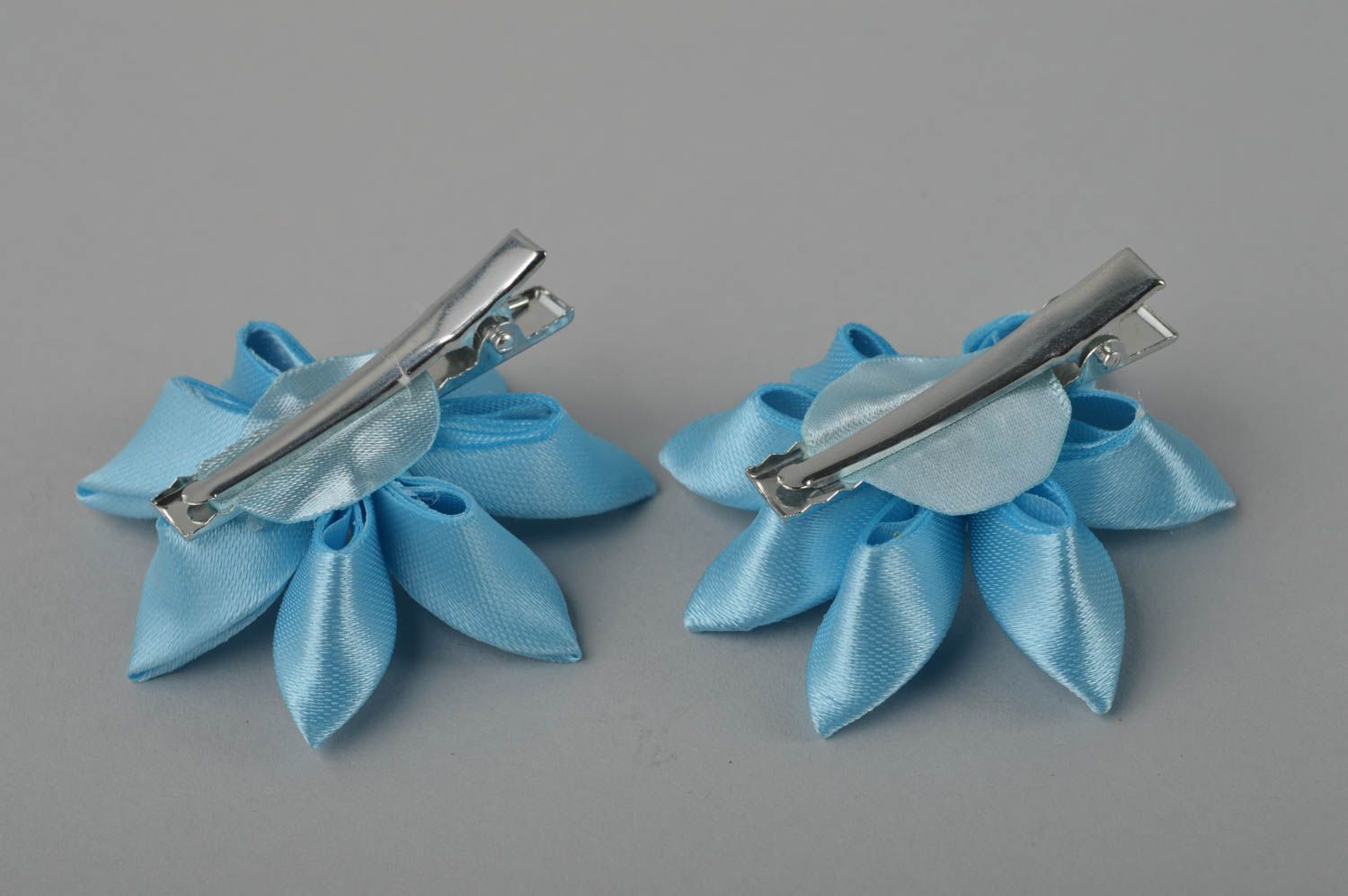 Handmade flower barrettes hair clip 2 pieces kanzashi flower elegant hair photo 4