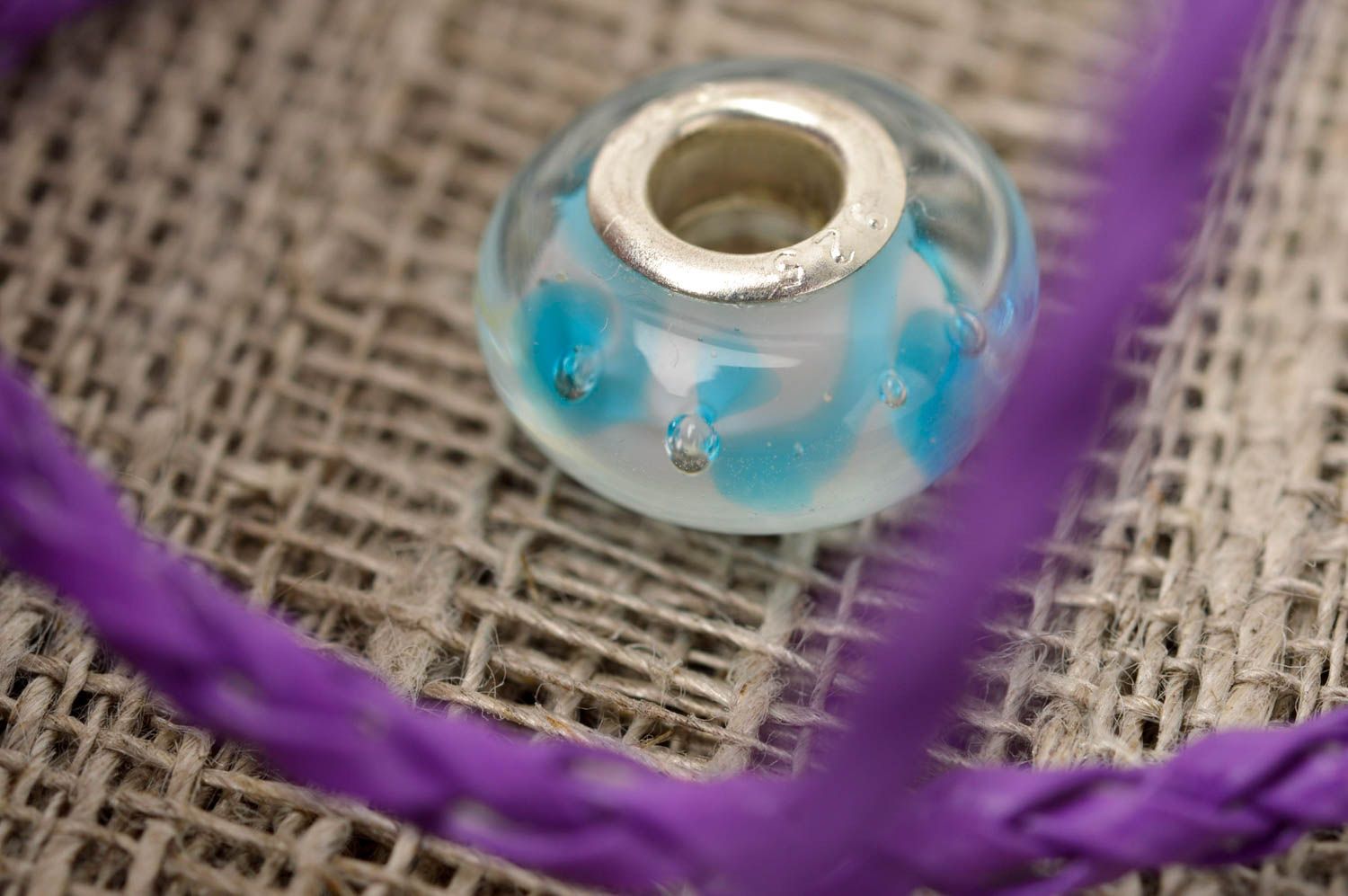Glasperle handgemacht originell Lampwork Perle exklusiv Schmuckperle zum Basteln foto 1