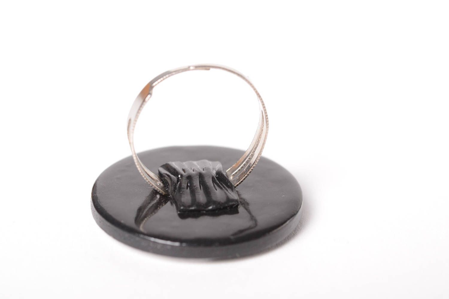 Кольцо ручной работы кольцо для девушек украшение из полимерной глины декупаж фото 5