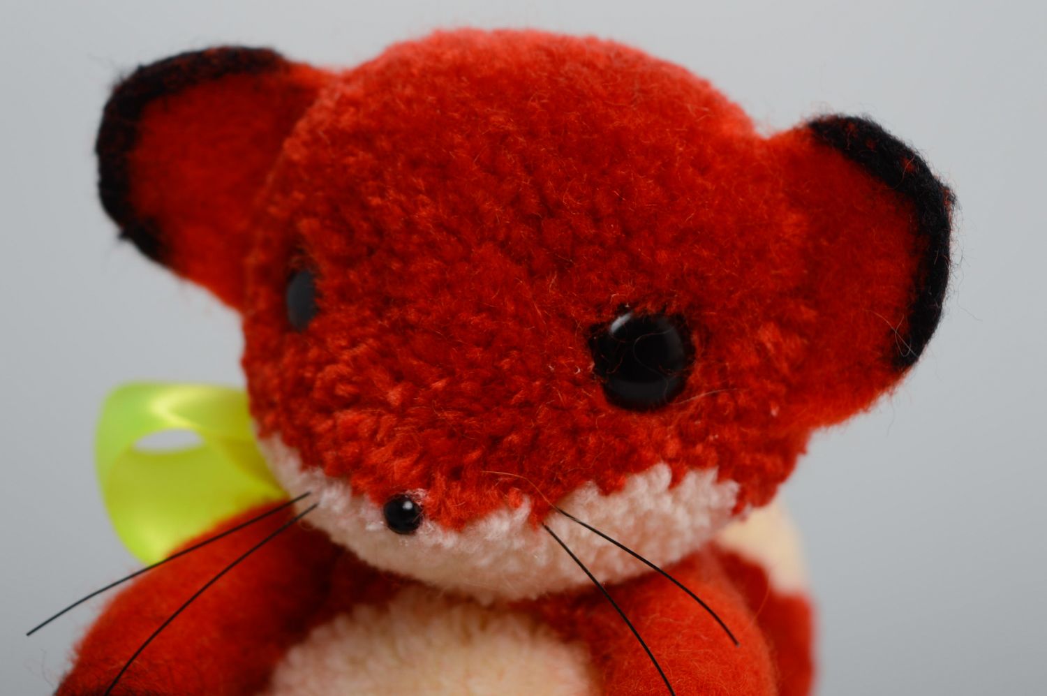 Soft pompom fox toy photo 2