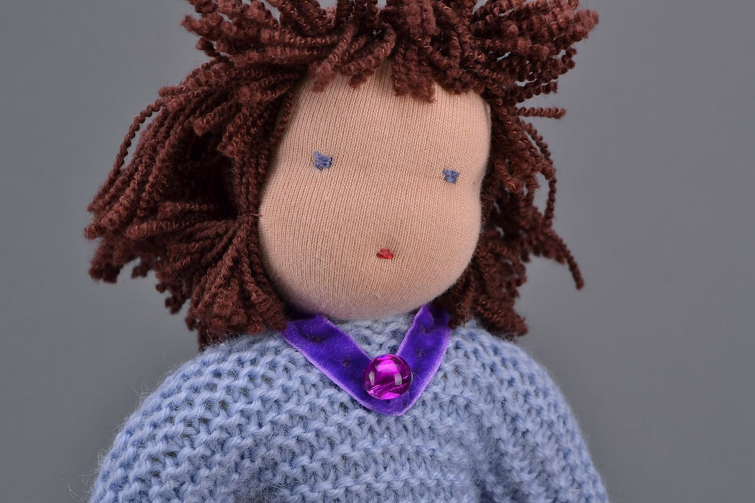 Knitted wool doll photo 3
