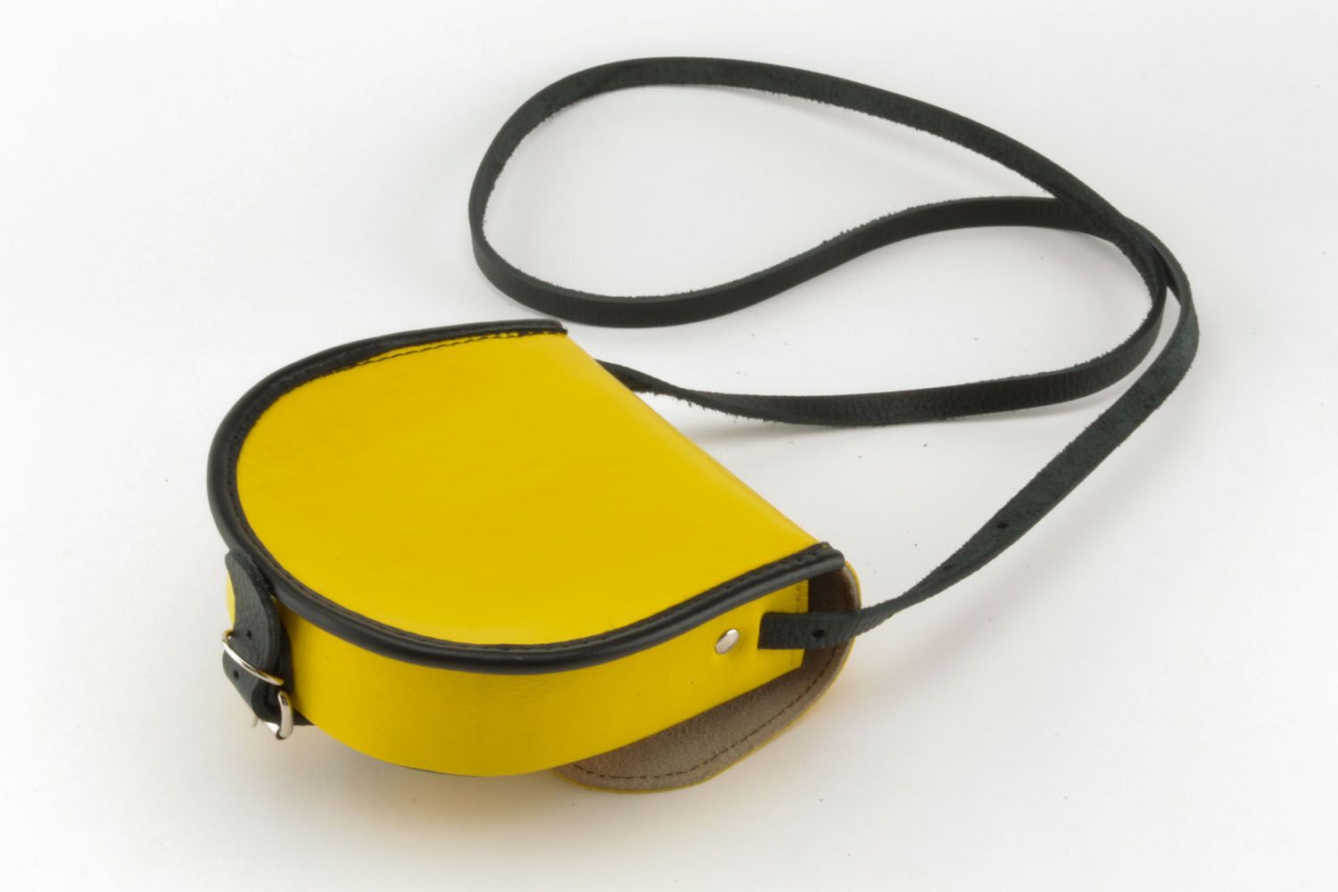 Yellow leather shoulder bag photo 4