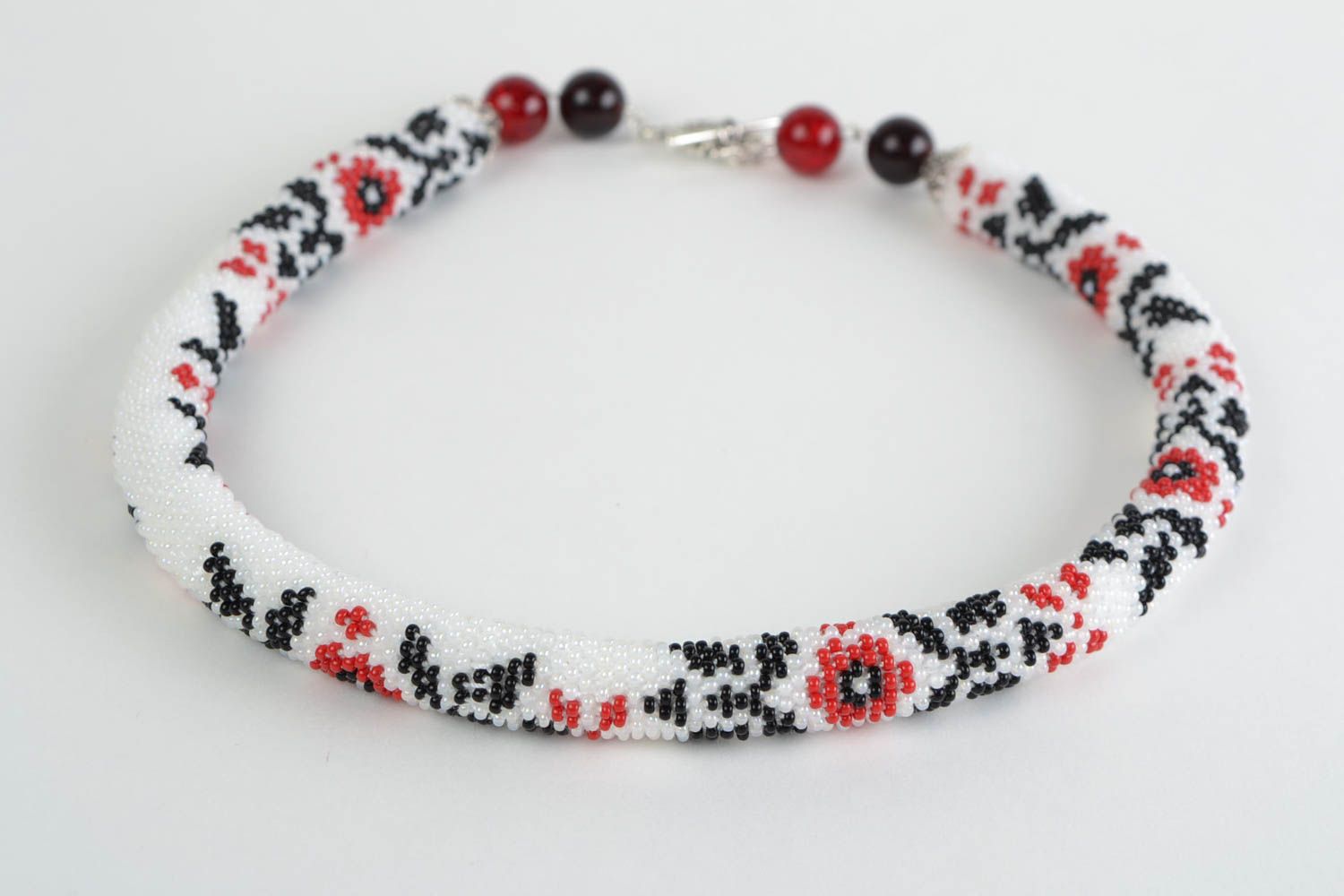 Beautiful design handmade beaded cord necklace women's jewelry ideas photo 4
