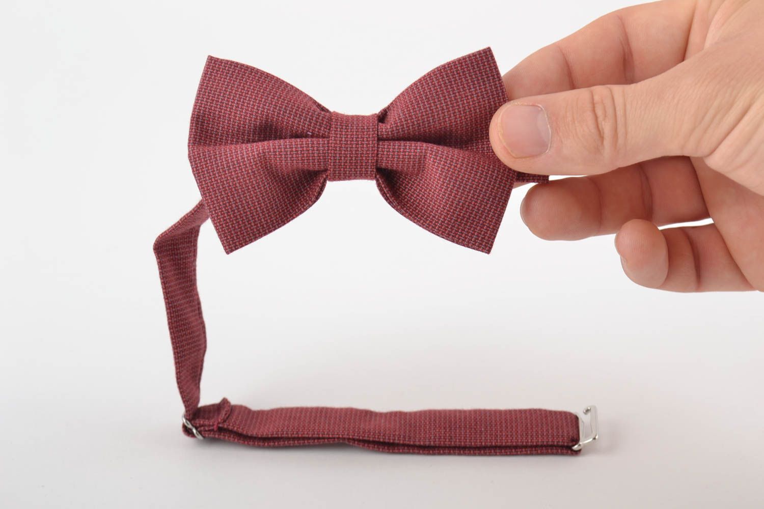 Текстильный галстук-бабочка ручной работы для детей темный стильный красивый фото 5
