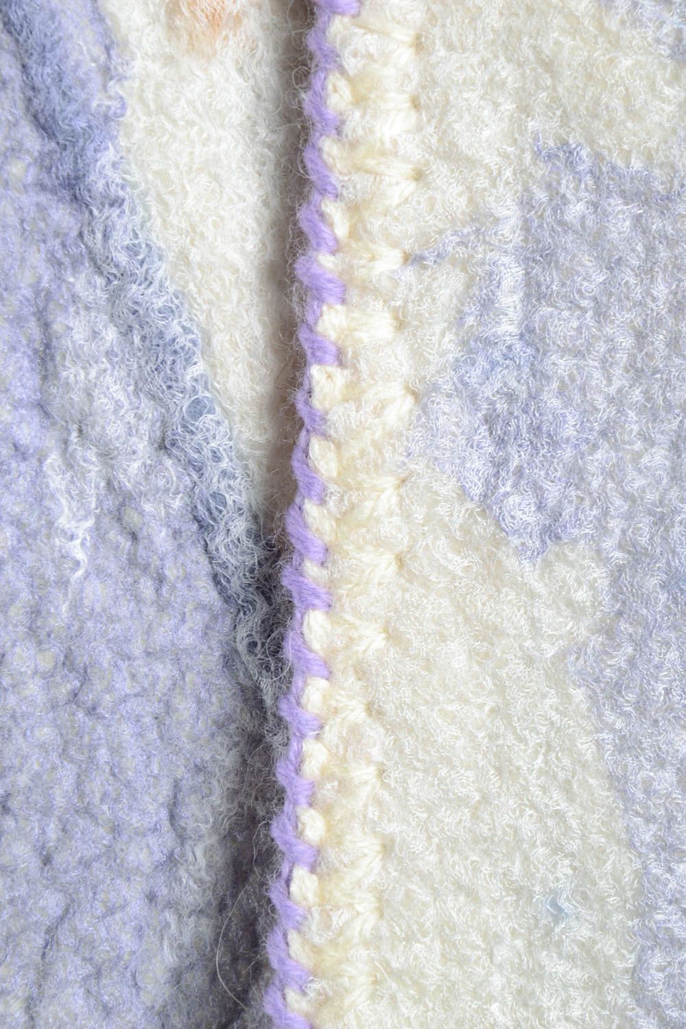 Gilet laine fait main Gilet blanc chaud feutrage Accessoire femme original photo 5