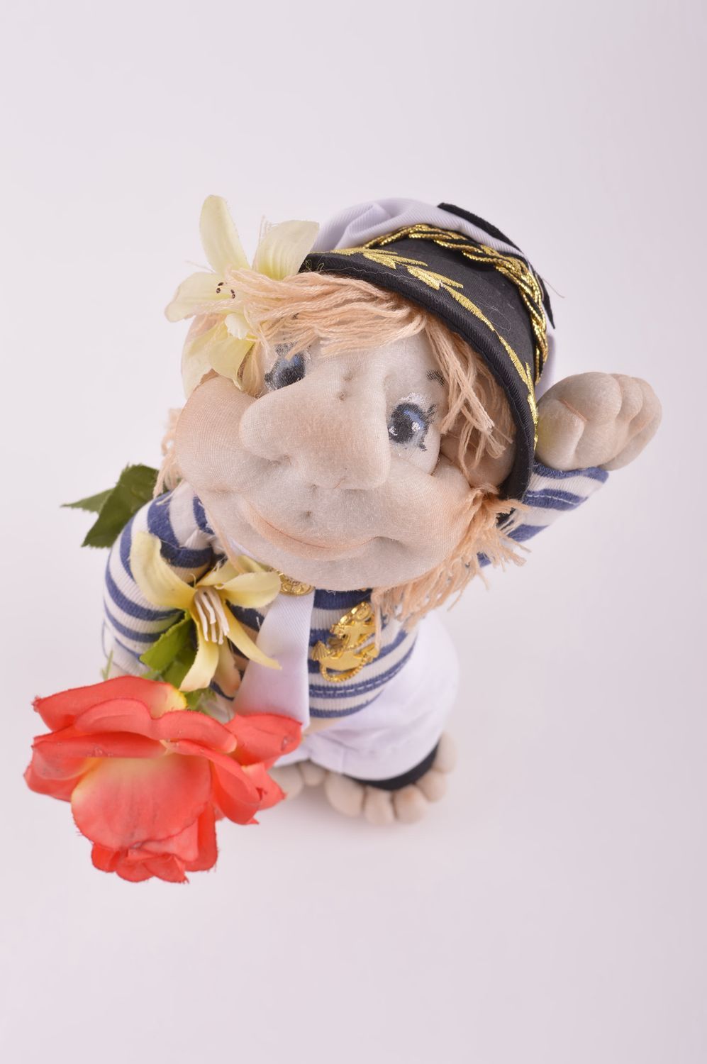Handmade soft toy unusual sailor toy cute toy for kids interesting gift  photo 3
