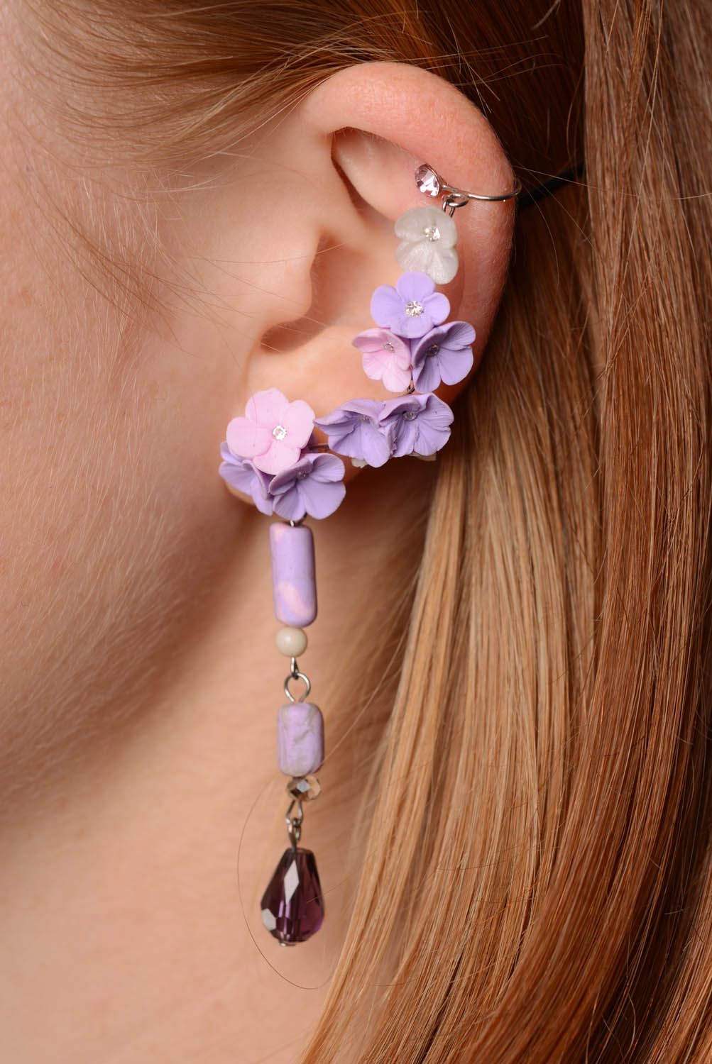 Cuff earrings Primroses photo 3