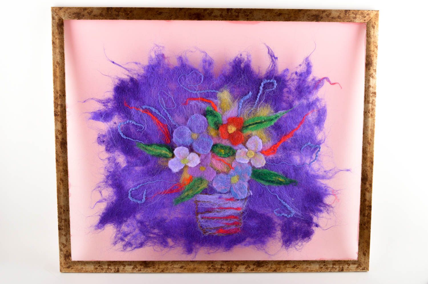 Handmade wall panel for decorative use only wool painting wool felting cool gift photo 5