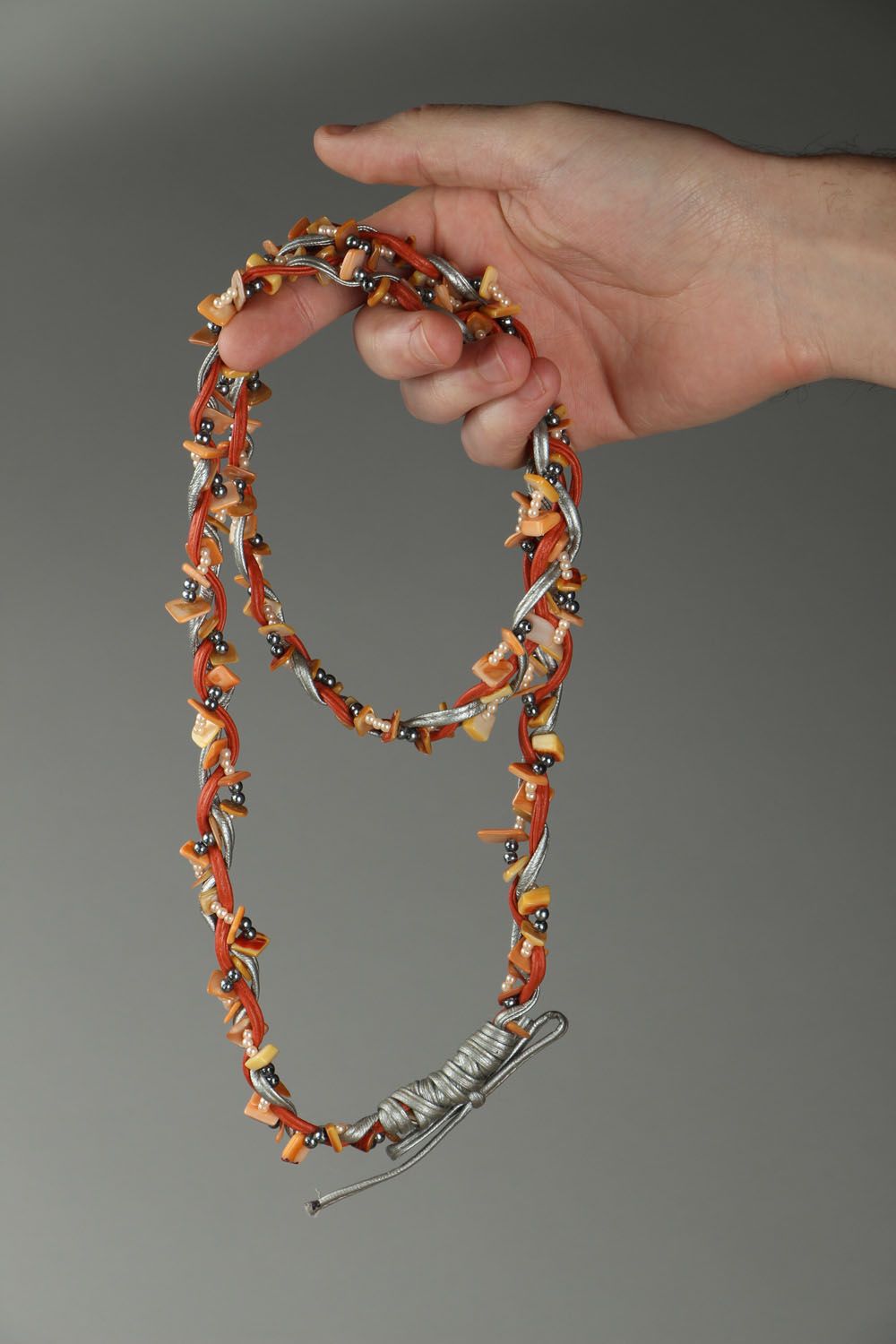 Long handmade bead necklace photo 4