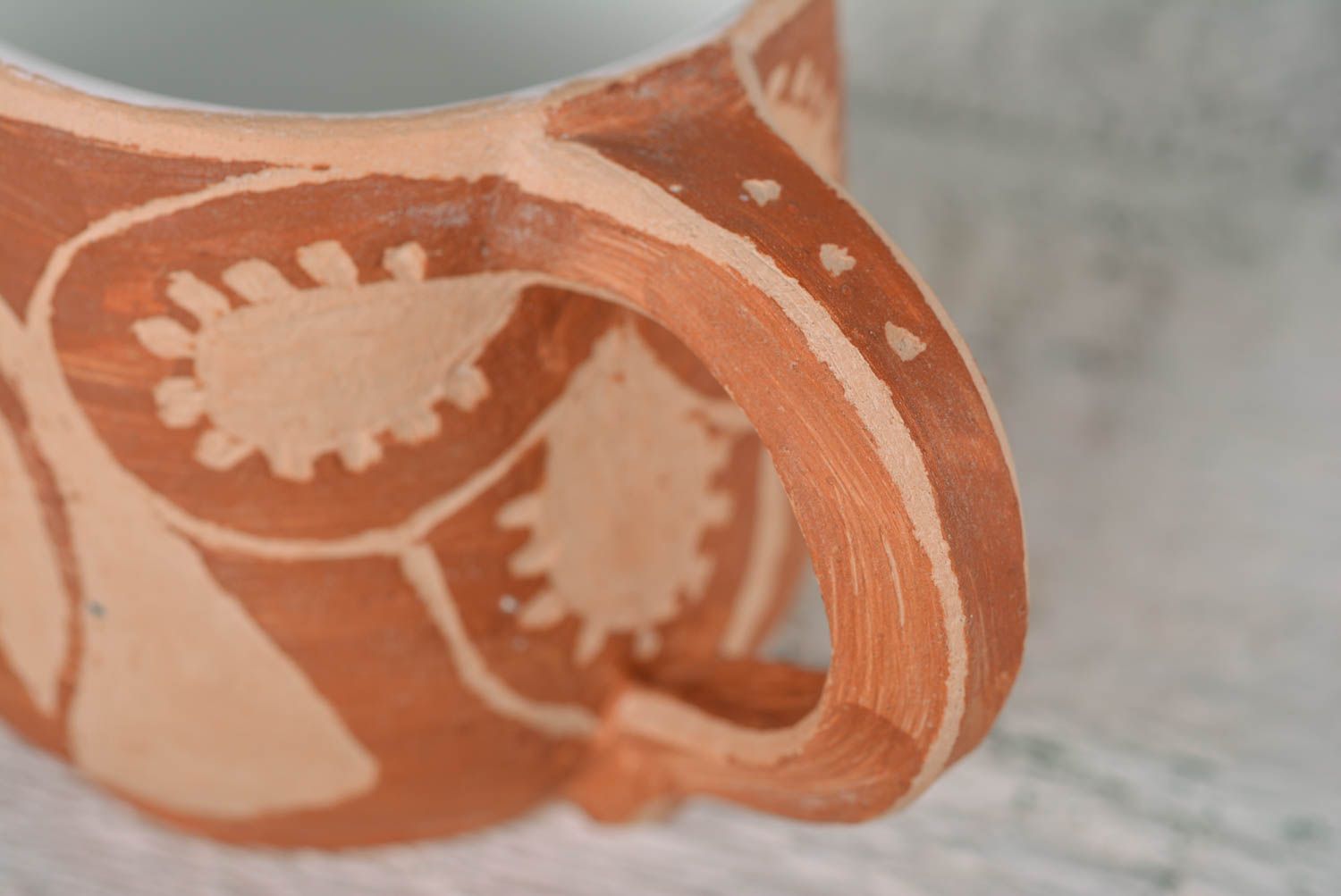 Tasse céramique fait main Mug original Vaisselle design marron écologique photo 3
