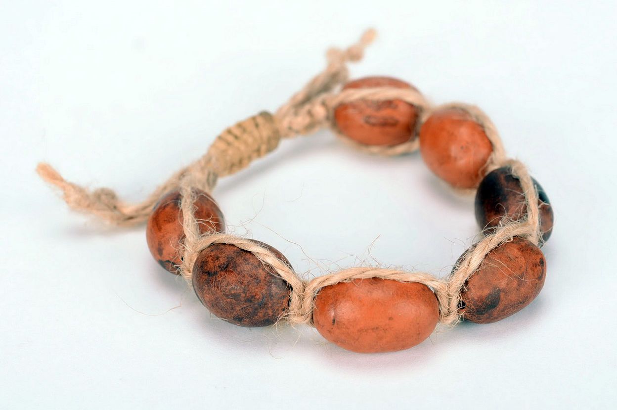 Bracelet with red clay  photo 2