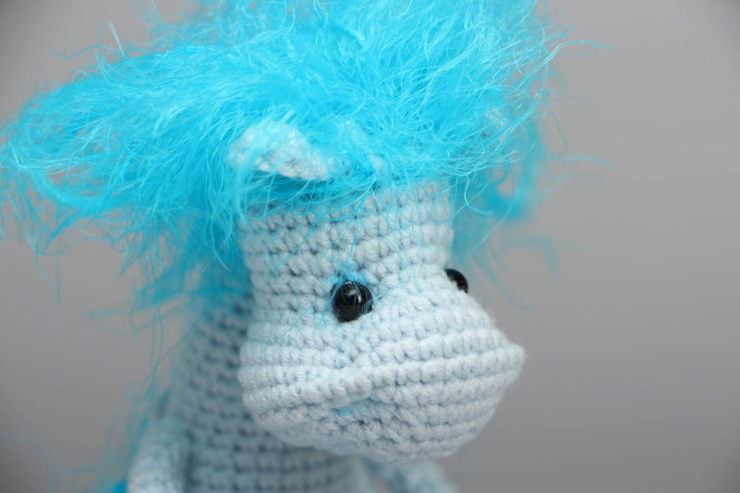 Soft crochet toy Blue Horse photo 2