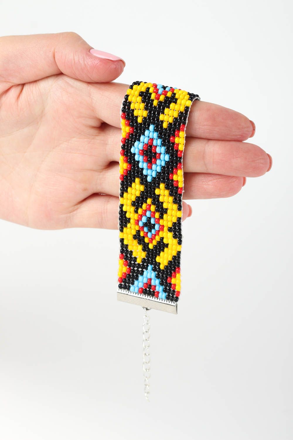 Wide handmade beaded bracelet fashion accessories woven bead bracelet gift ideas photo 5