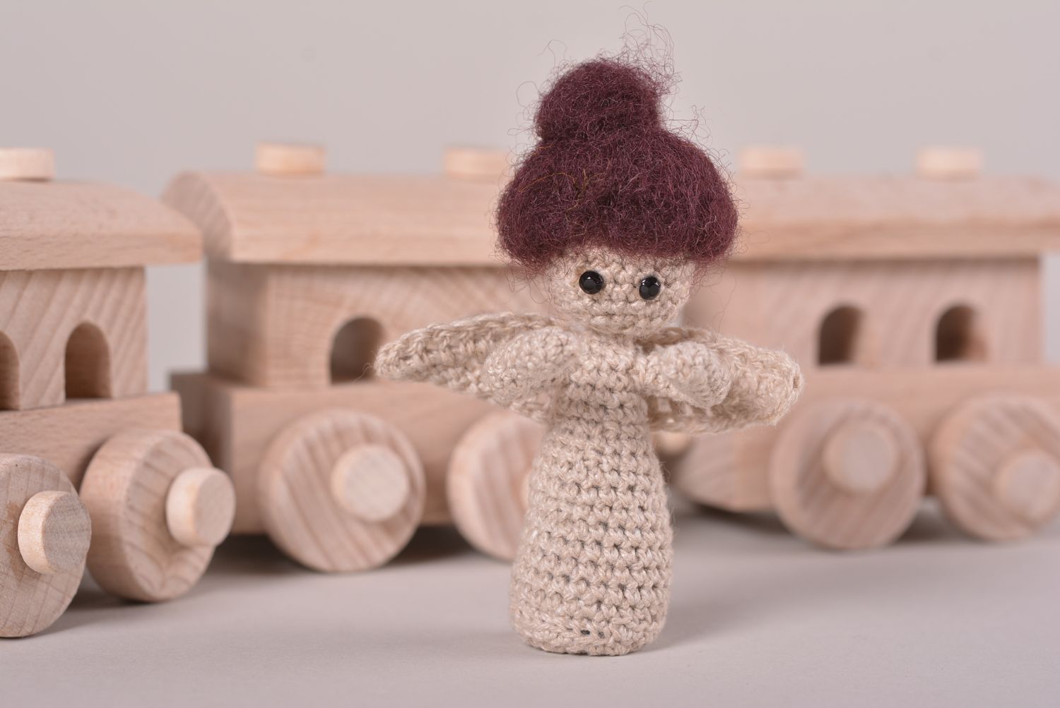 Handmade interior doll hand-crocheted dolls designer small toys for children photo 1
