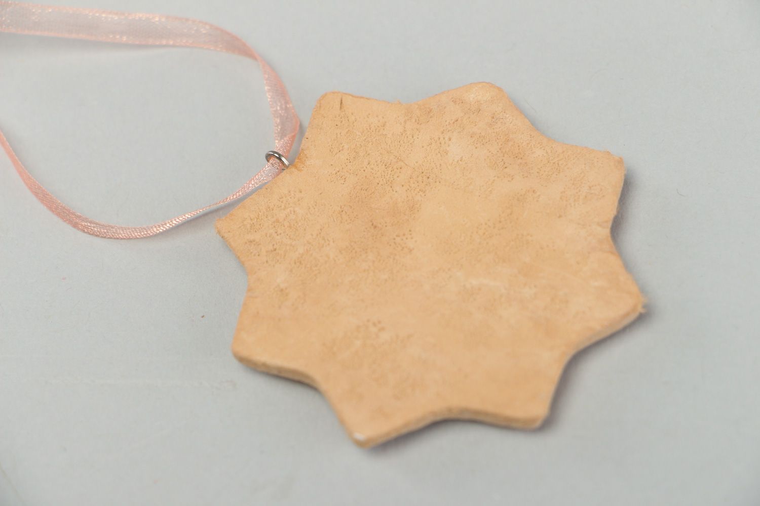 Handmade interior pendant with ribbon plastic ginger cookie photo 3