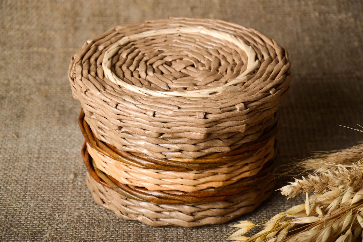 Unusual woven basket paper designer box beautiful handmade kitchen utensils photo 1