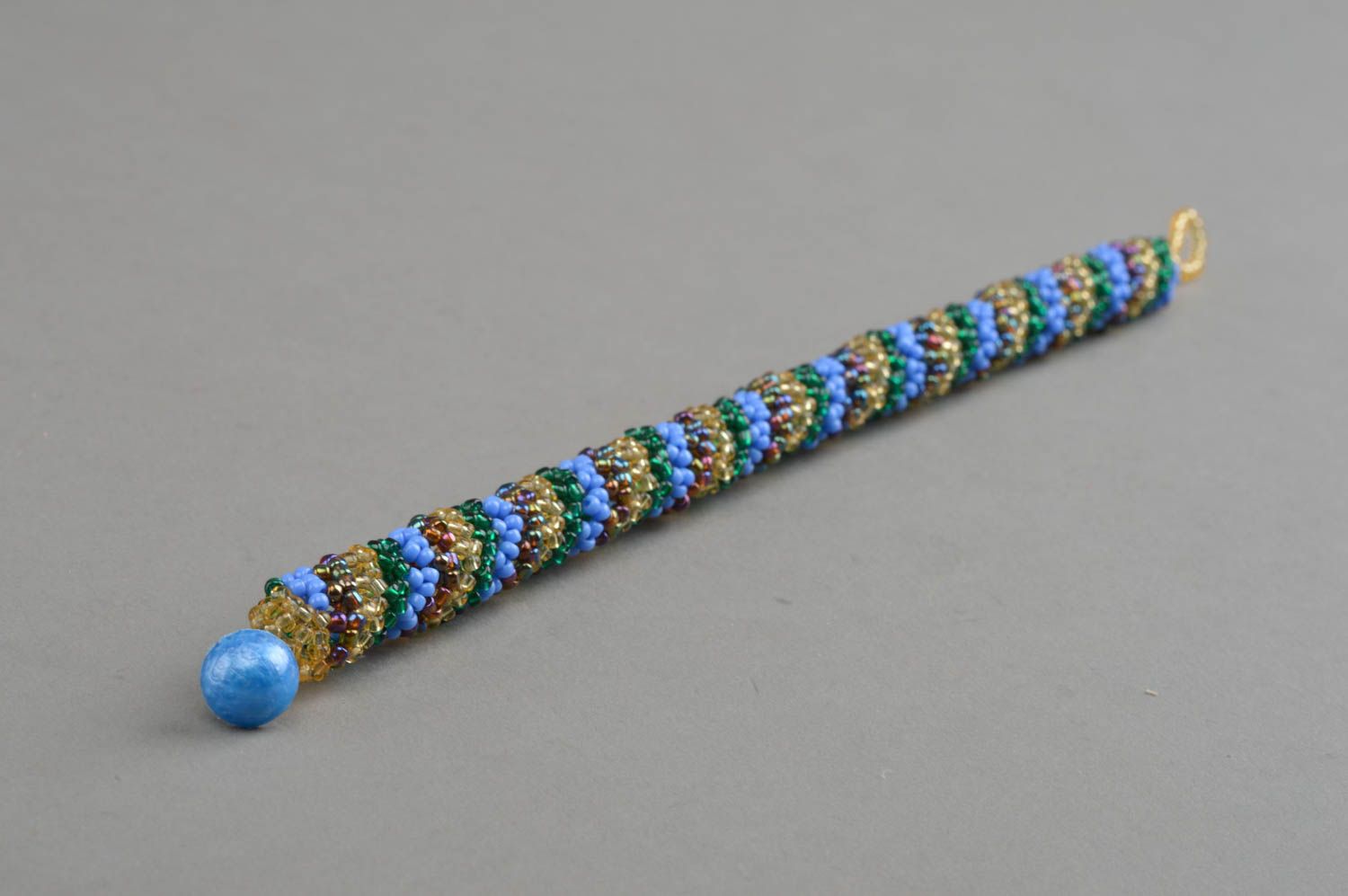Thin colorful bracelet wrist handmade accessory unusual stylish jewelry photo 3