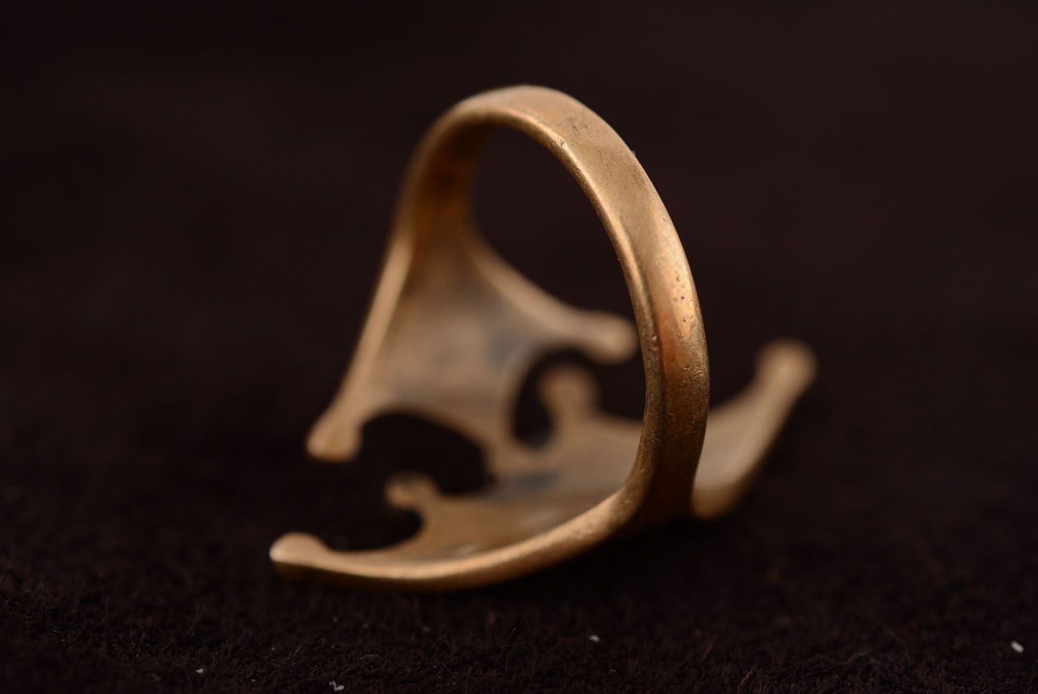 Bronze Ring handmade Flügel der Fledermaus foto 5
