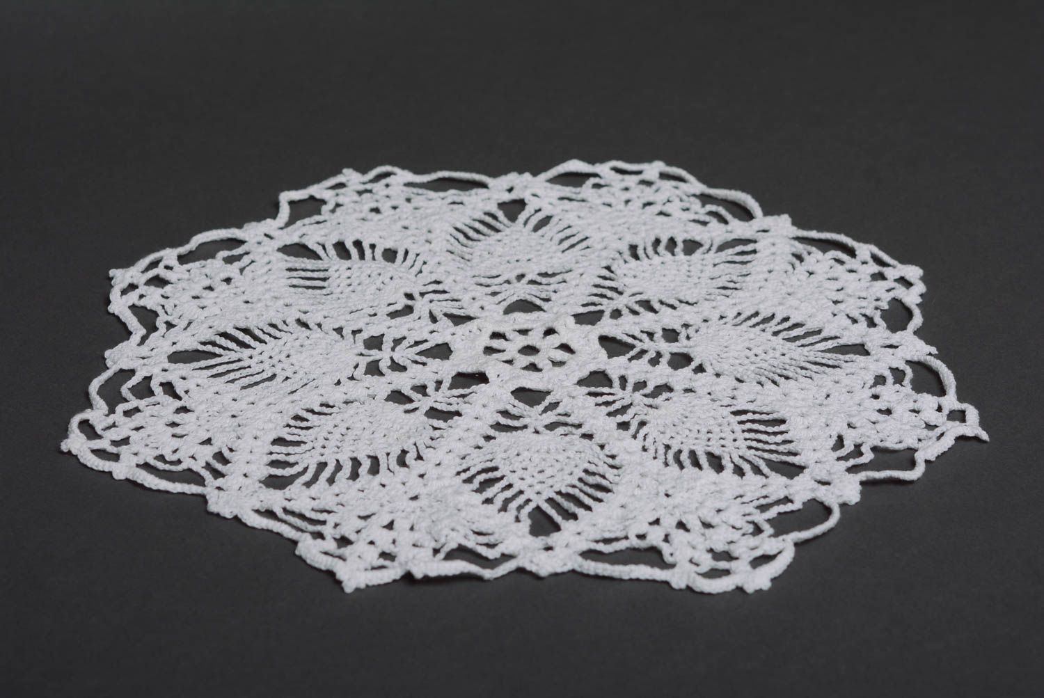 Handmade decorative crochet cotton lace table napkin for home decor photo 1