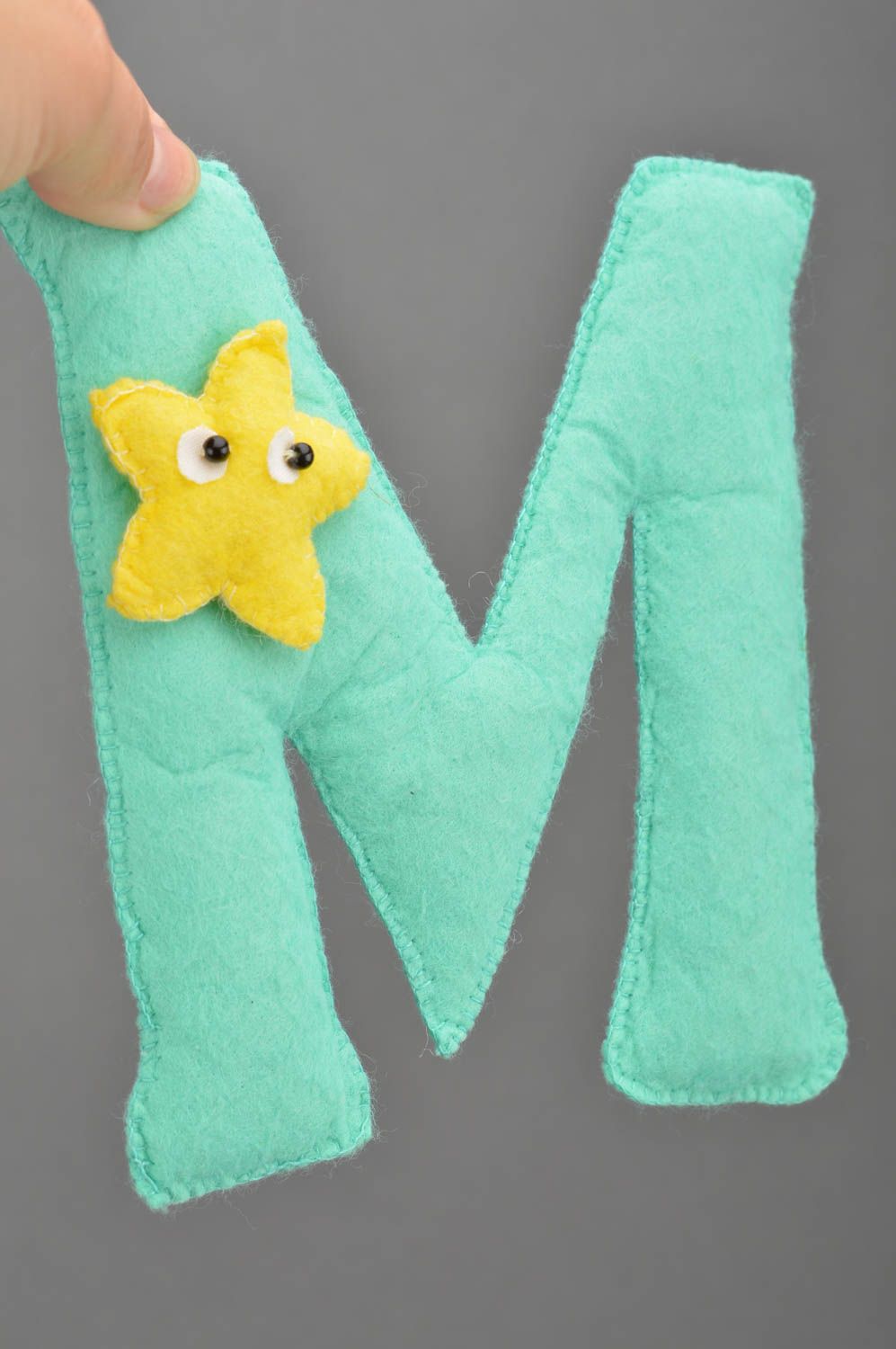 Soft letter M made of felt toy for a child's room decor handmade accessory photo 3