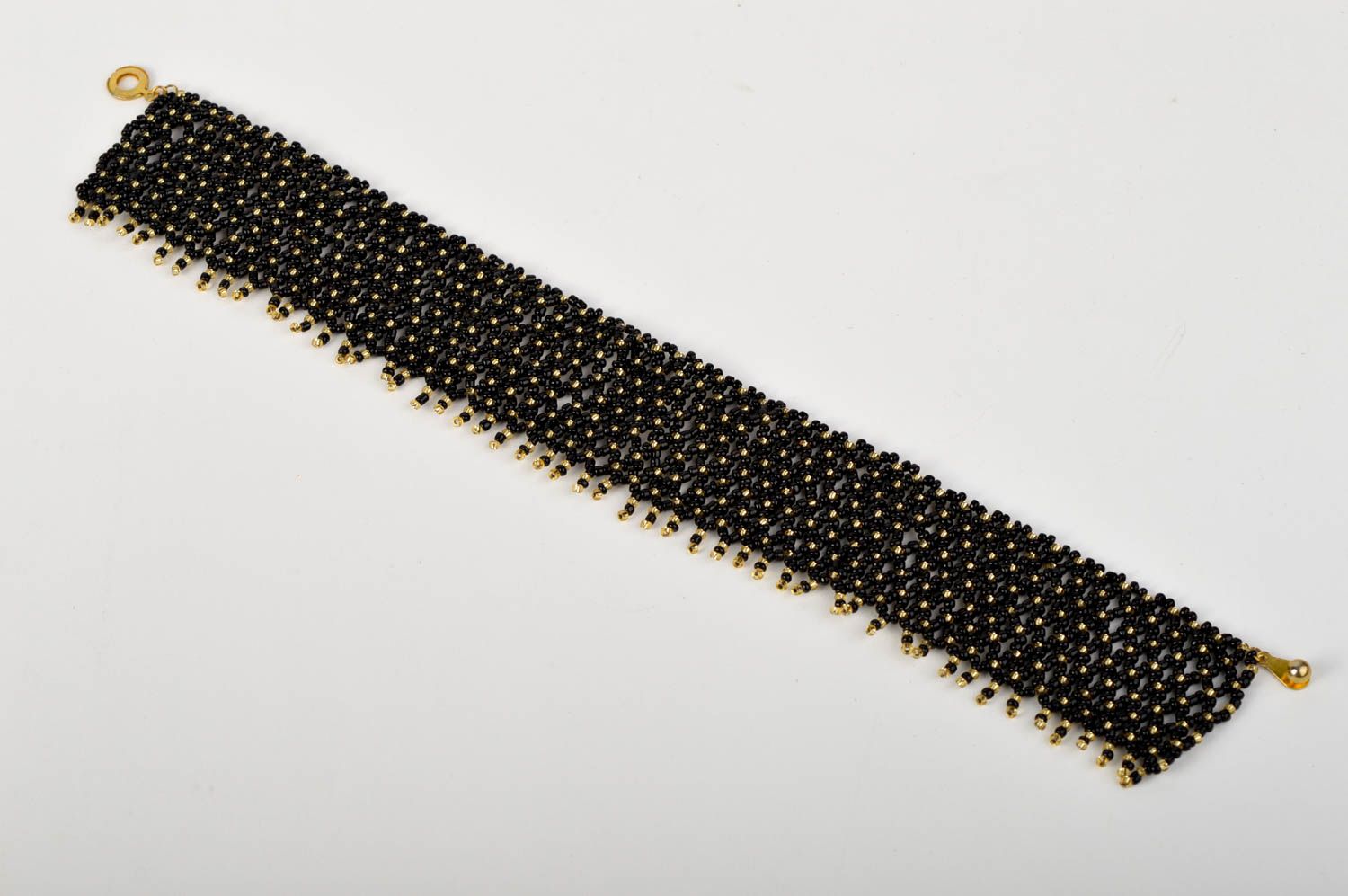 Collar de abalorios negro hecho a mano bisutería de moda regalo original foto 2