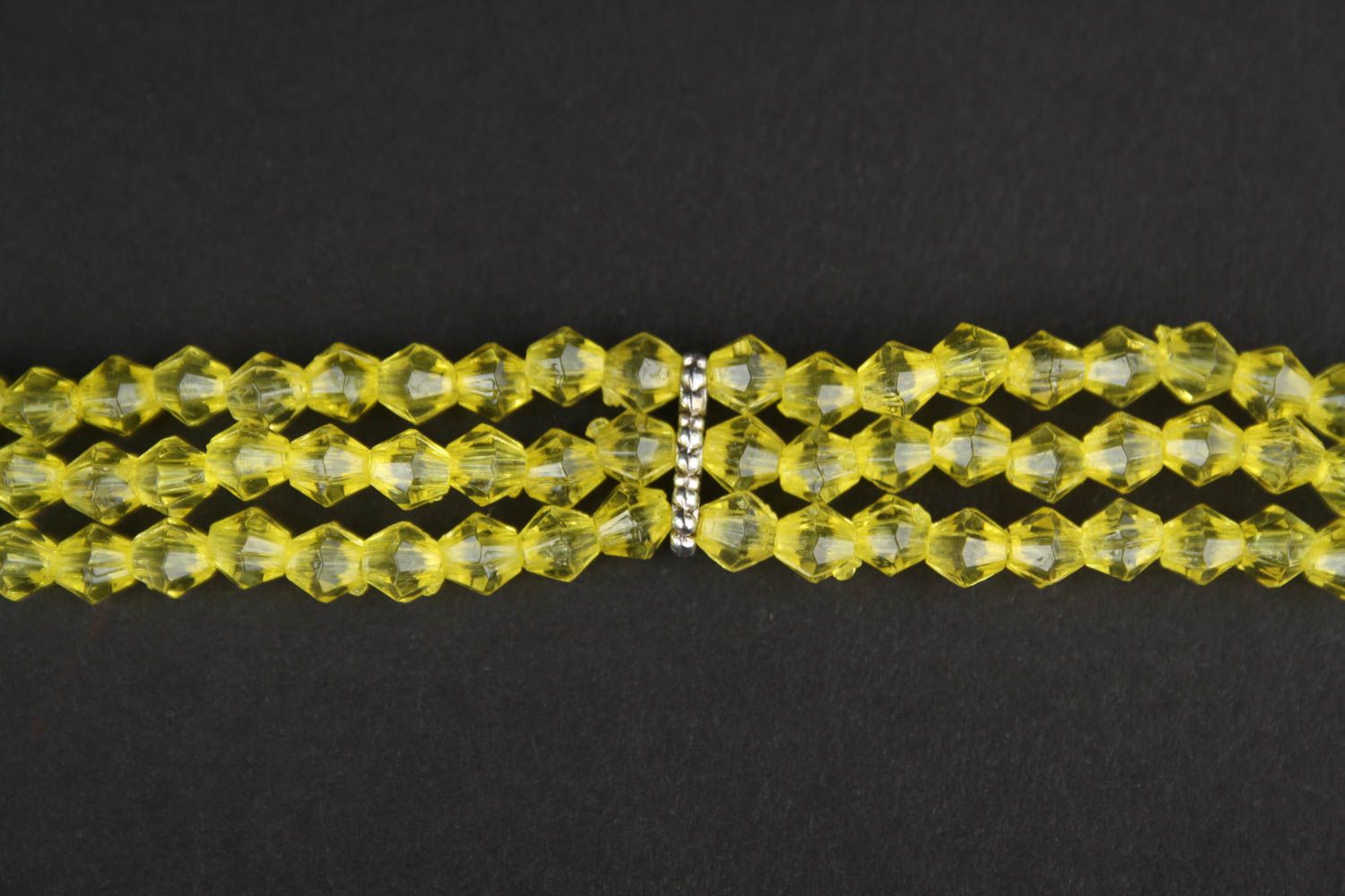 Bracelet jaune Bijou fait main en perles à facettes original Cadeau pour femme photo 4