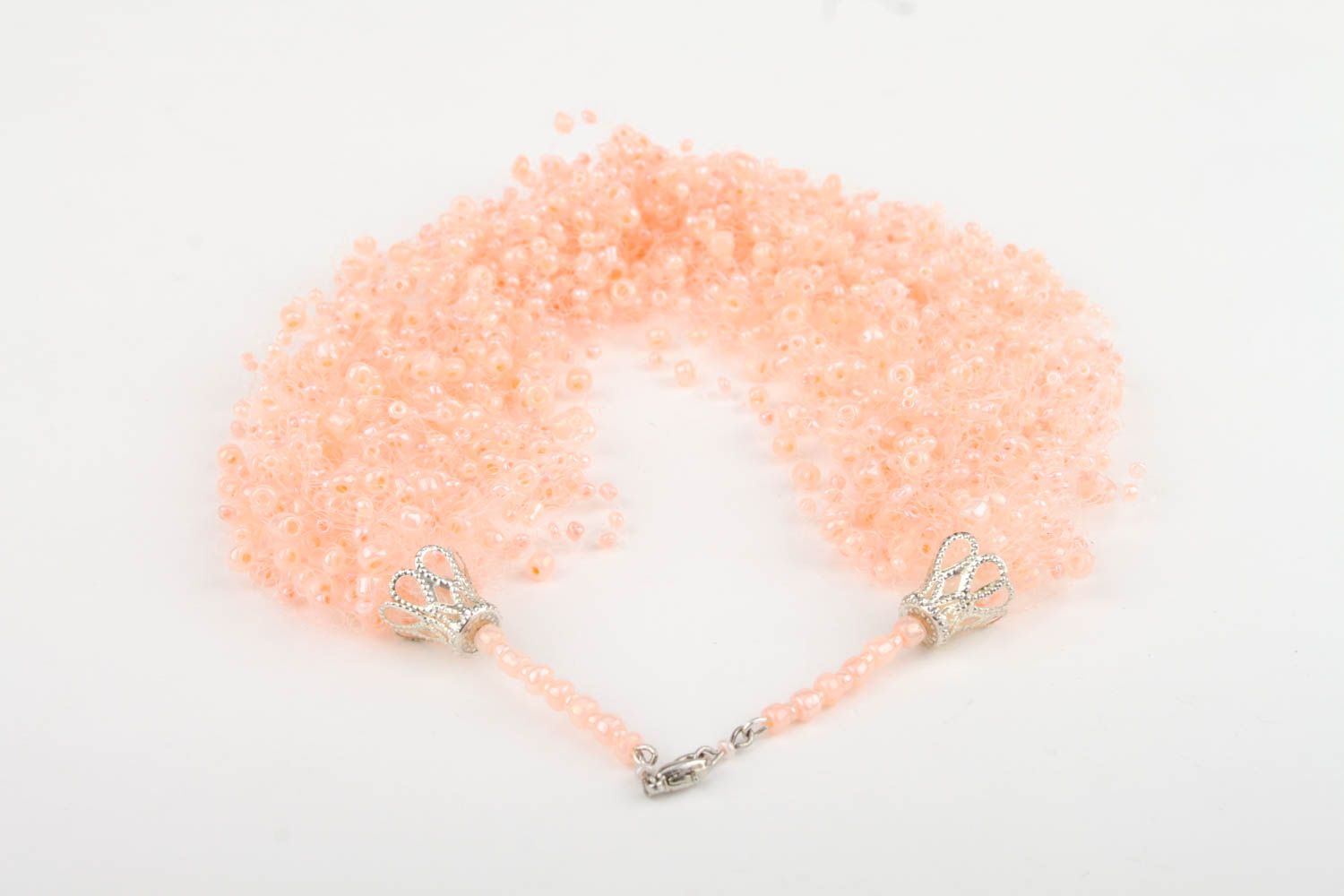 Handmade zartes rosa Damen Collier Glasperlen Halskette Accessoire für Frauen foto 2