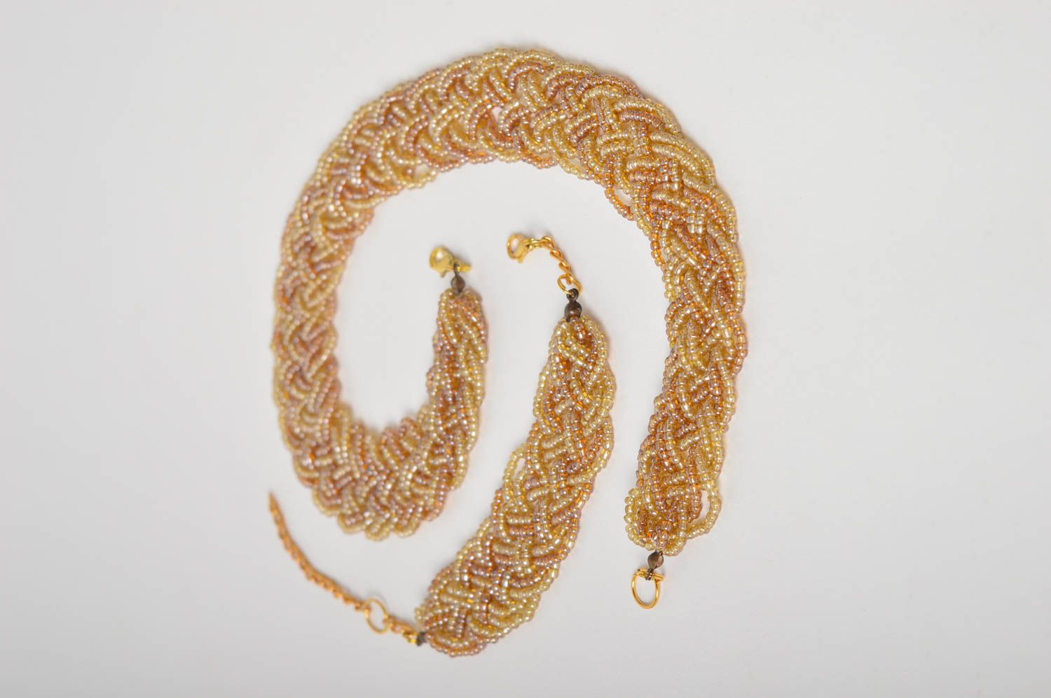 Handmade beaded necklace beaded bracelet designs artisan jewelry set gift ideas photo 4