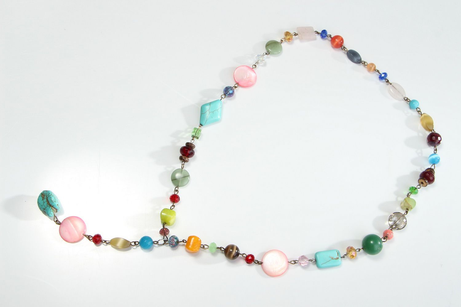 Multi-colored natural stone necklace photo 1