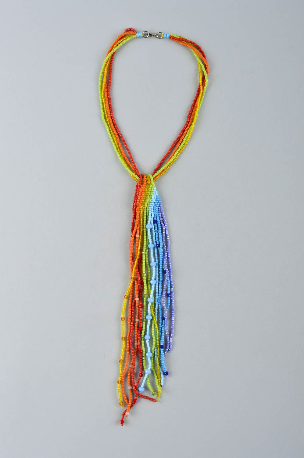 Handmade langes buntes Damen Collier Modeschmuck Halskette Accessoire für Frauen foto 2