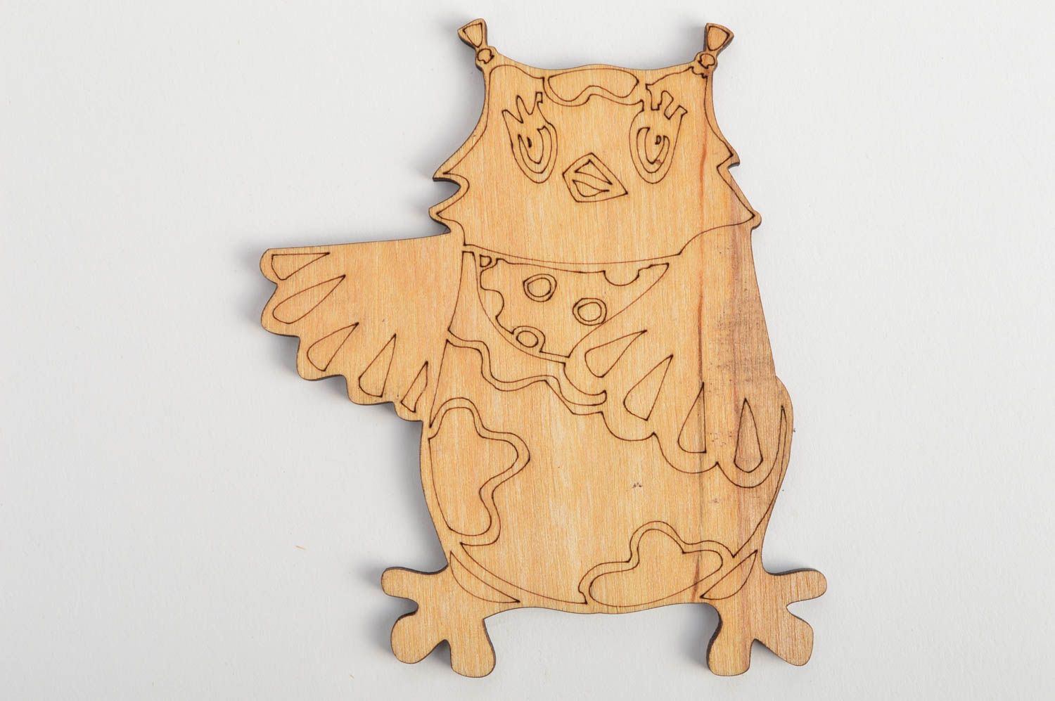 Unusual blank for creativity Owl handmade designer plywood decorative element photo 2