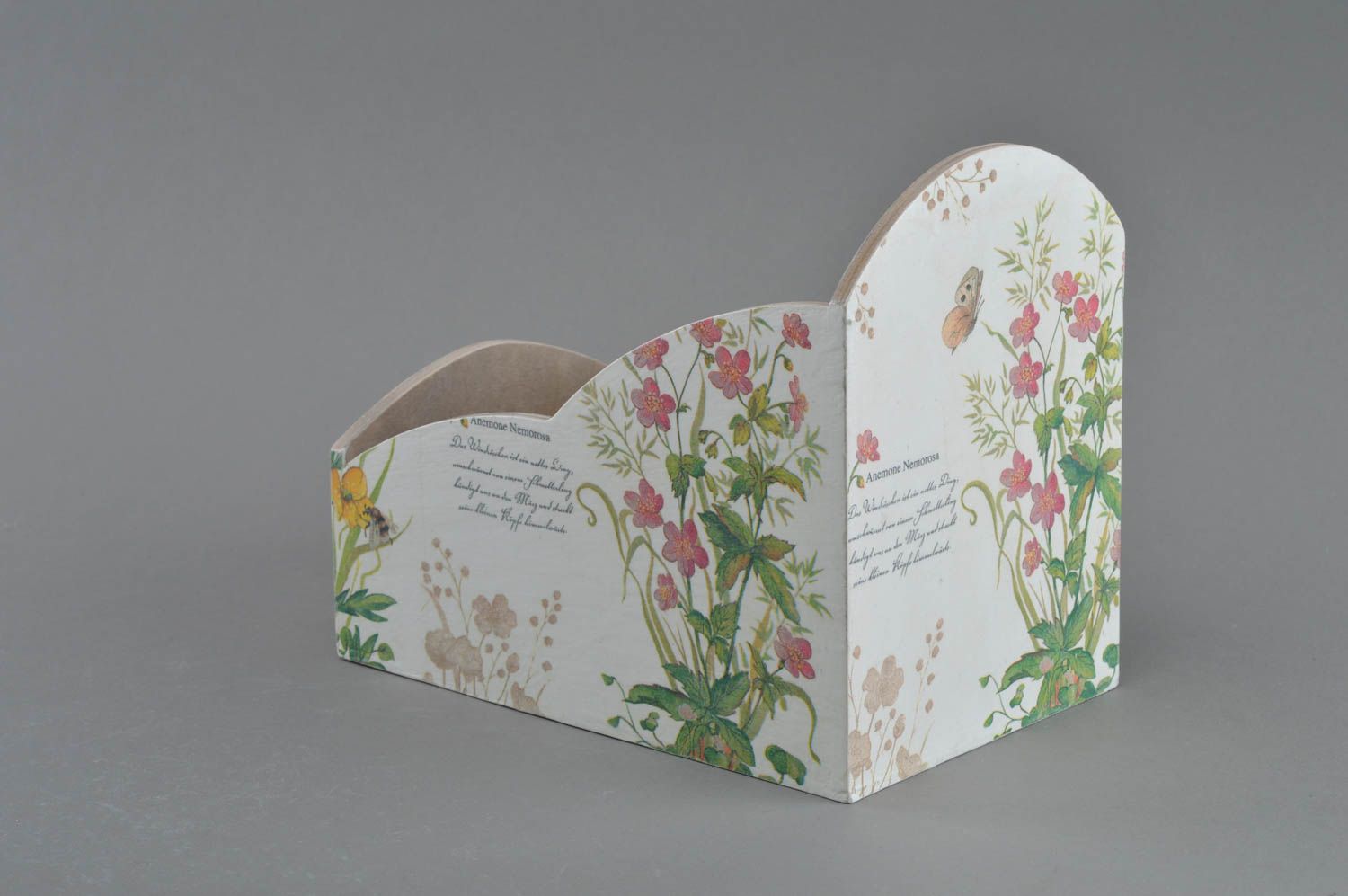 Handmade designer decorative wooden decoupage kitchen storage box for tea bags photo 2
