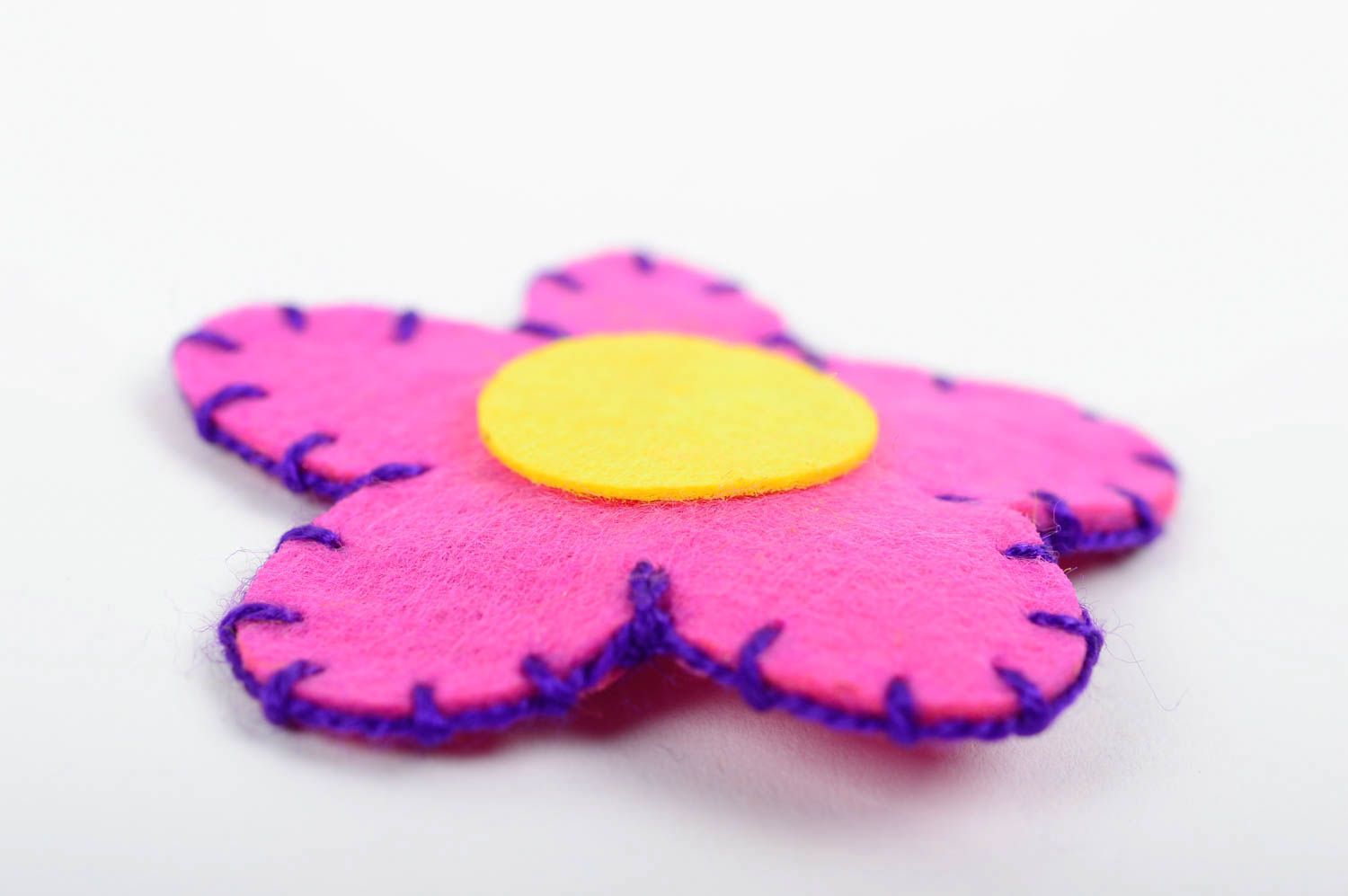 Handmade unique wool felted barrette designer hair accessory hairpin for girls photo 2