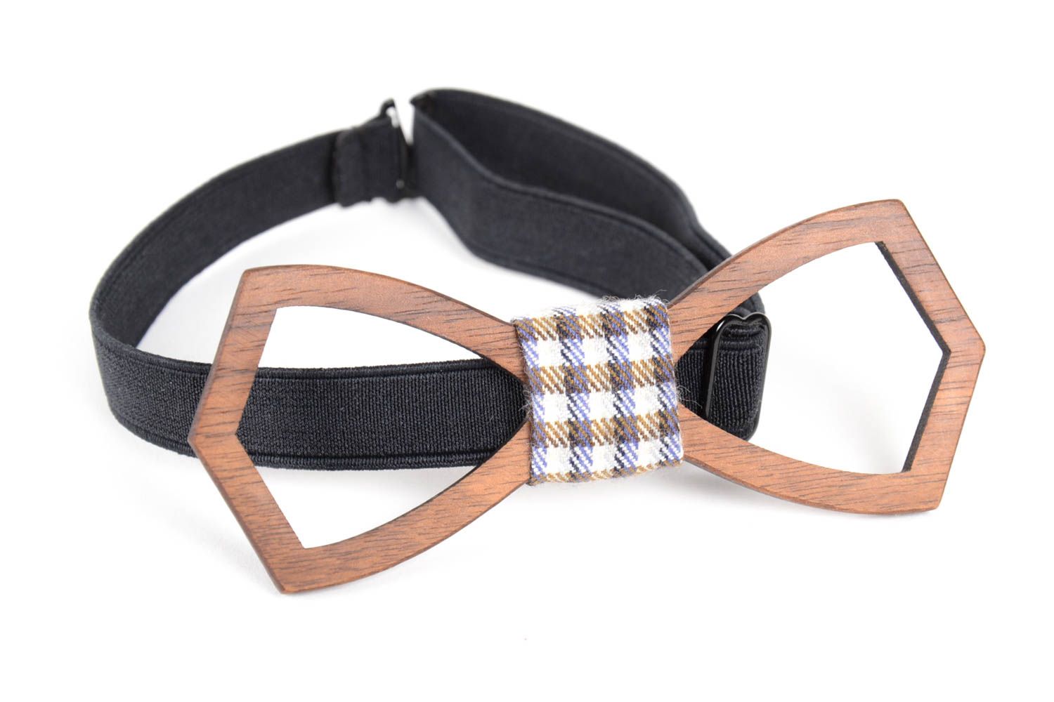Handmade geschnitzte Fliege Krawatte Accessoire für Männer Fliege aus Holz braun foto 2