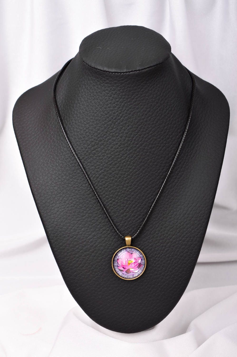 Handmade pendant on cord designer accessories for women glass pendant for women photo 1