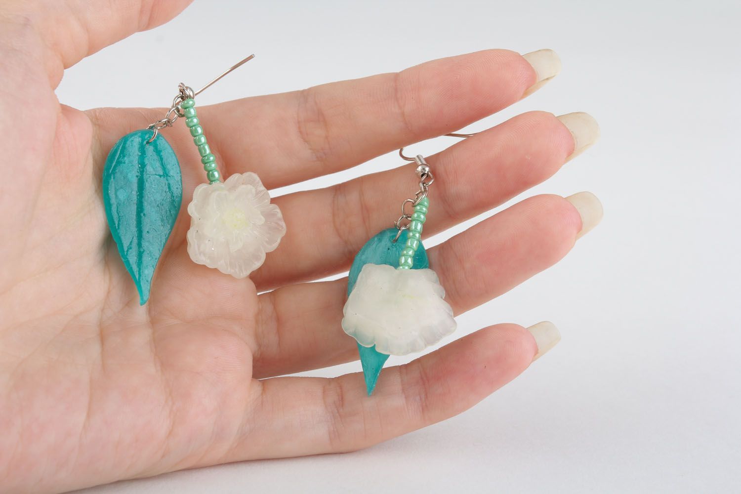 Plastic earrings with charms photo 4