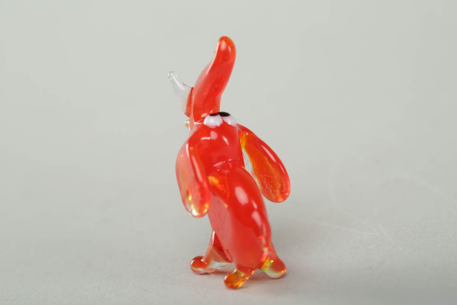 Figurine miniature en verre lampwork Éléphant rouge photo 2