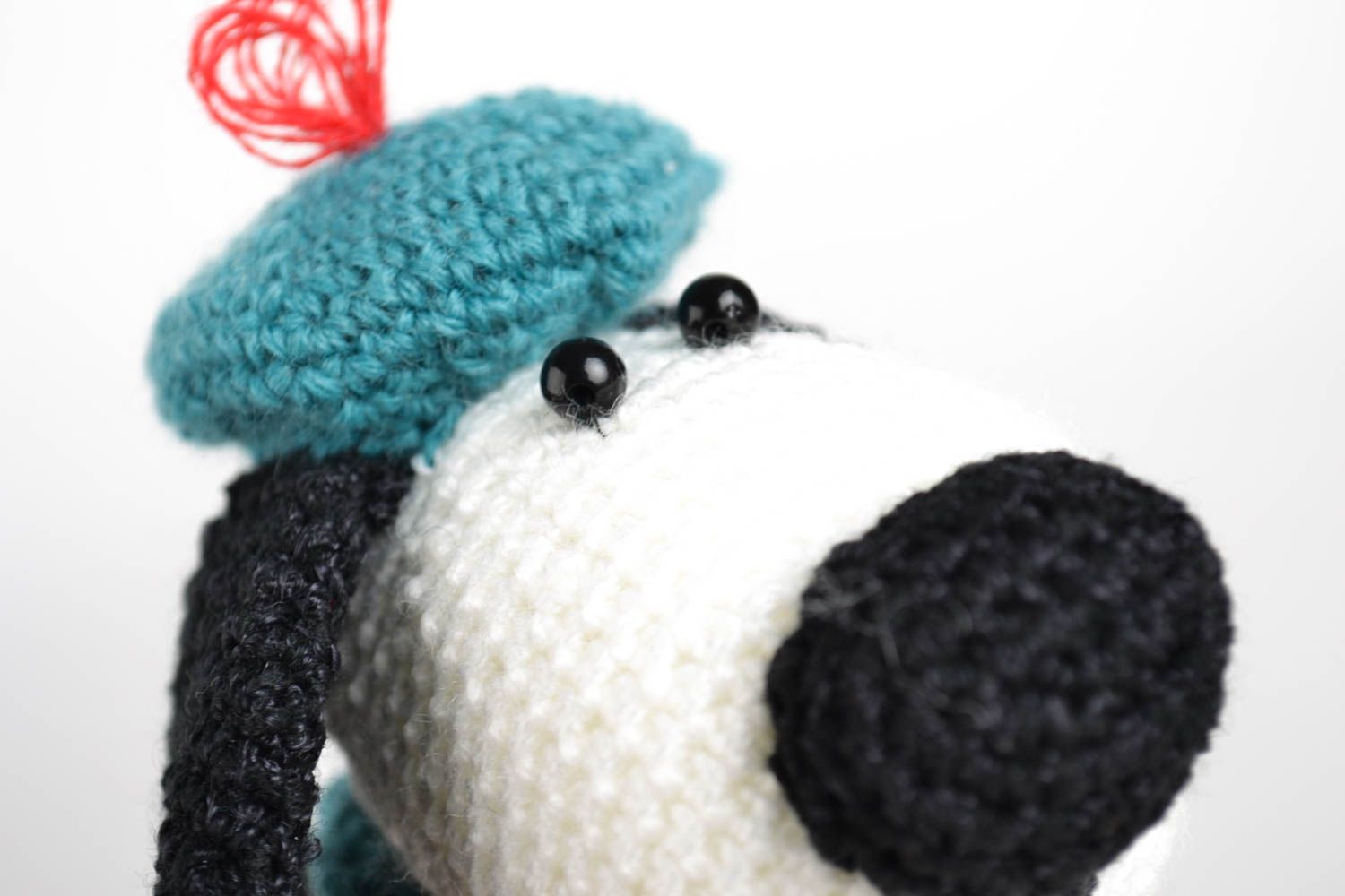 Giocattolo a maglia fatto a mano pupazzo morbido a forma di cane carino foto 4