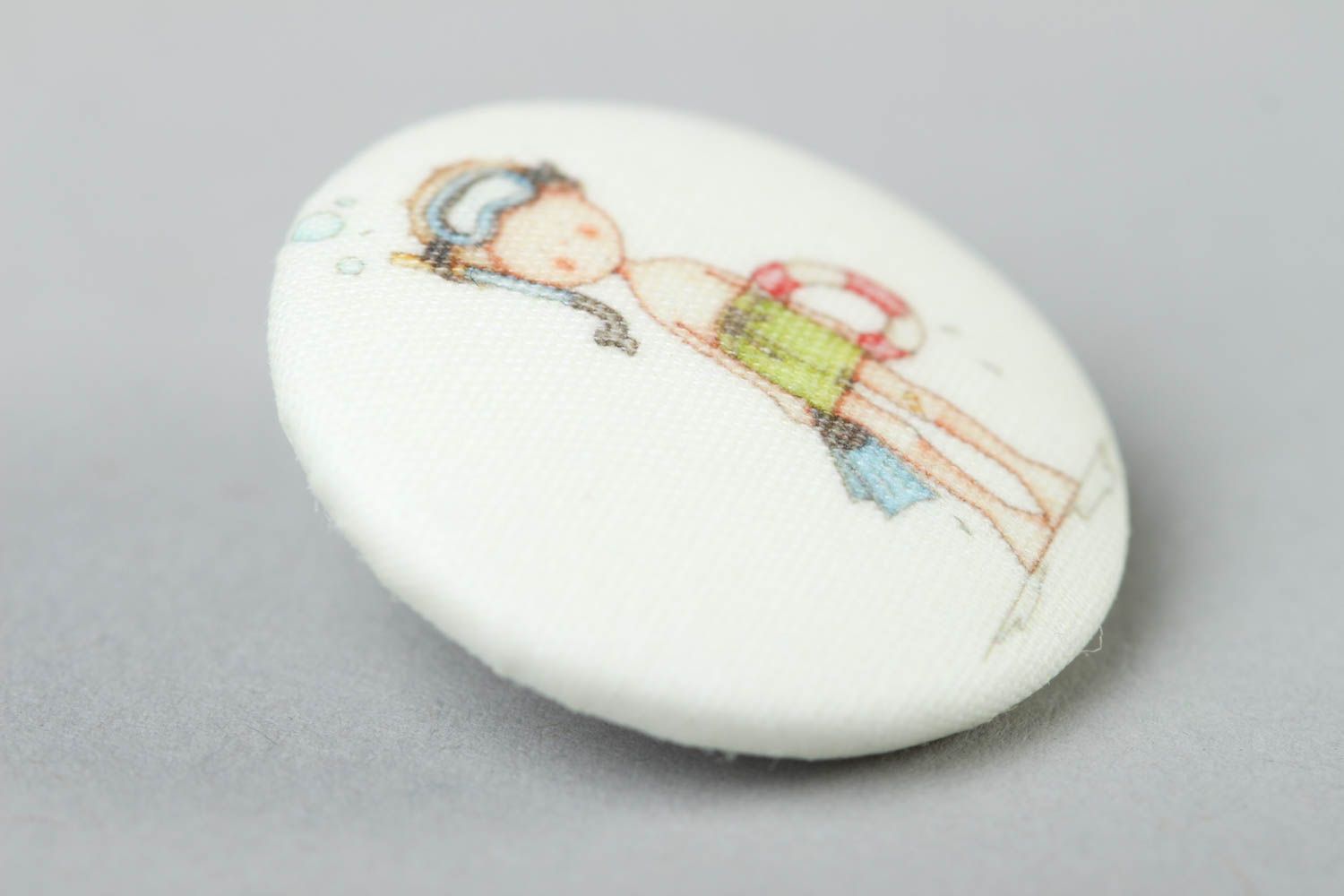 Handmade buttons unusual needlework accessories for kids fabric button photo 2
